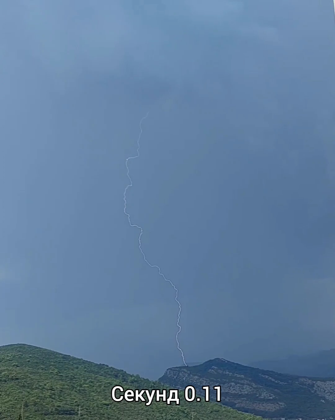 Lightning. Video slowed down 100 times - My, Lightning, Vertical video, Video, Soundless, Longpost, GIF