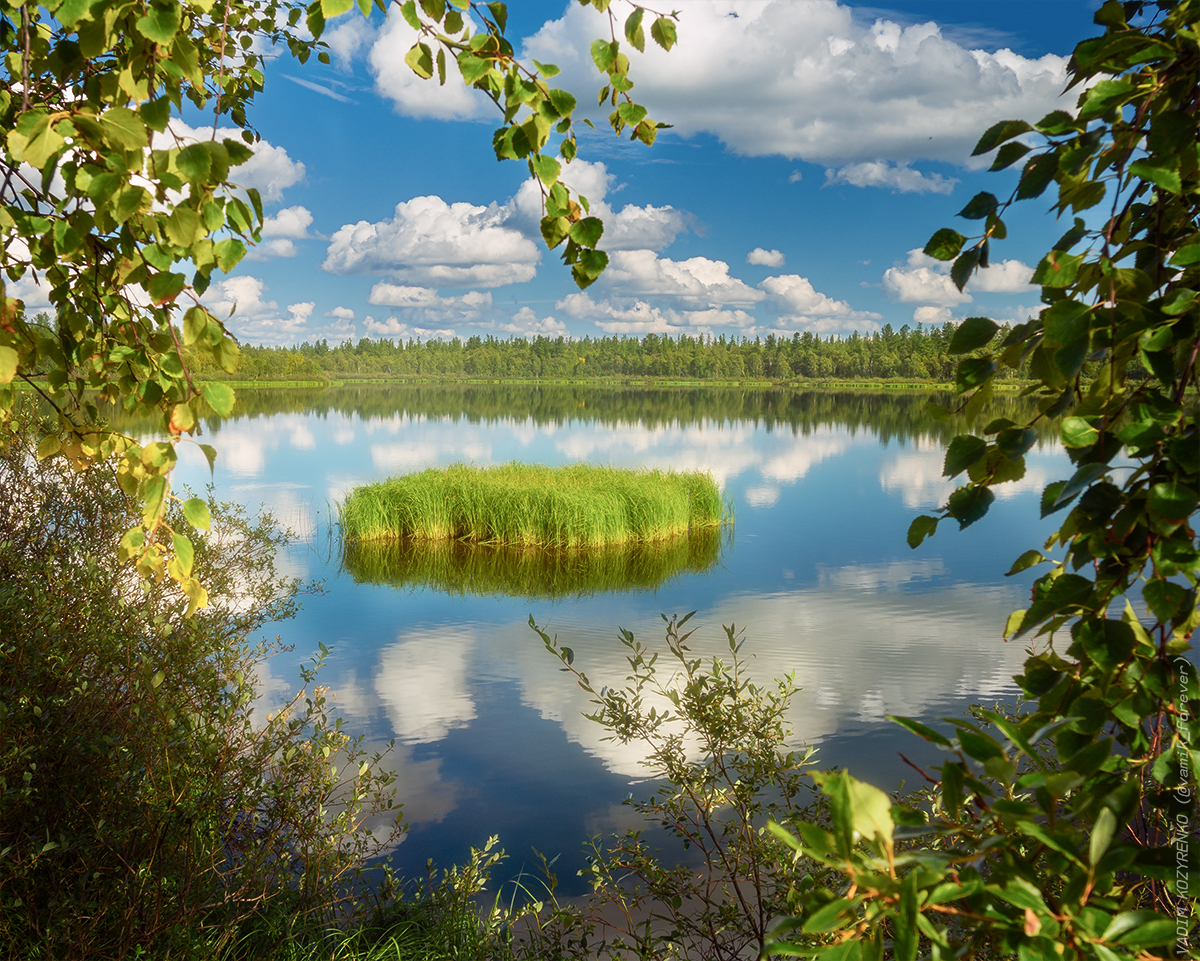 Forest Lake - My, Sky, Poetry, Russian poetry, Arctic, Naryan-Mar, A boat, Summer, Longpost