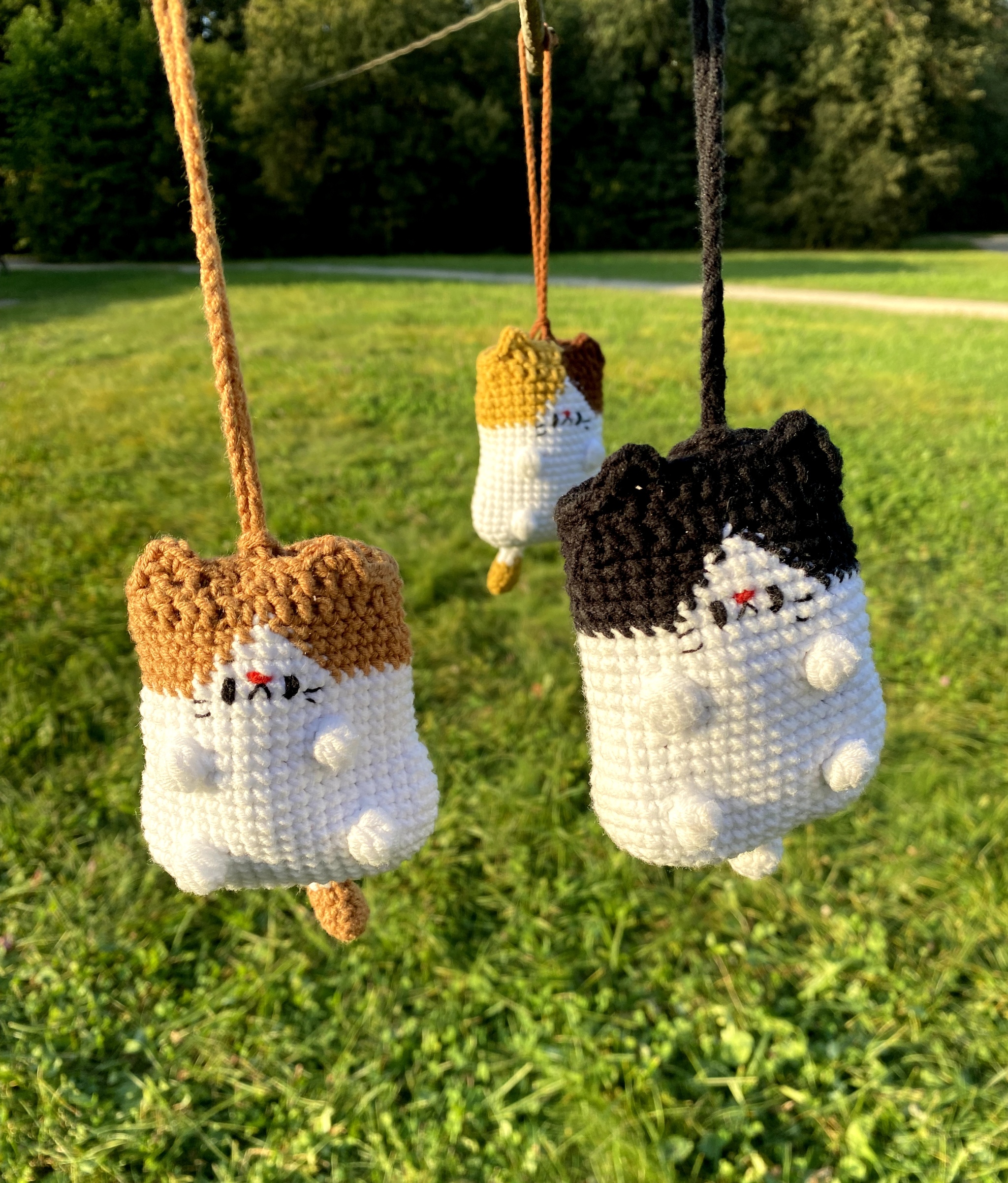 Guardian Kittens - My, Toys, Needlework without process, Crochet, Amigurumi, Knitting, Kittens, Case, Сумка, Housekeeper, Longpost