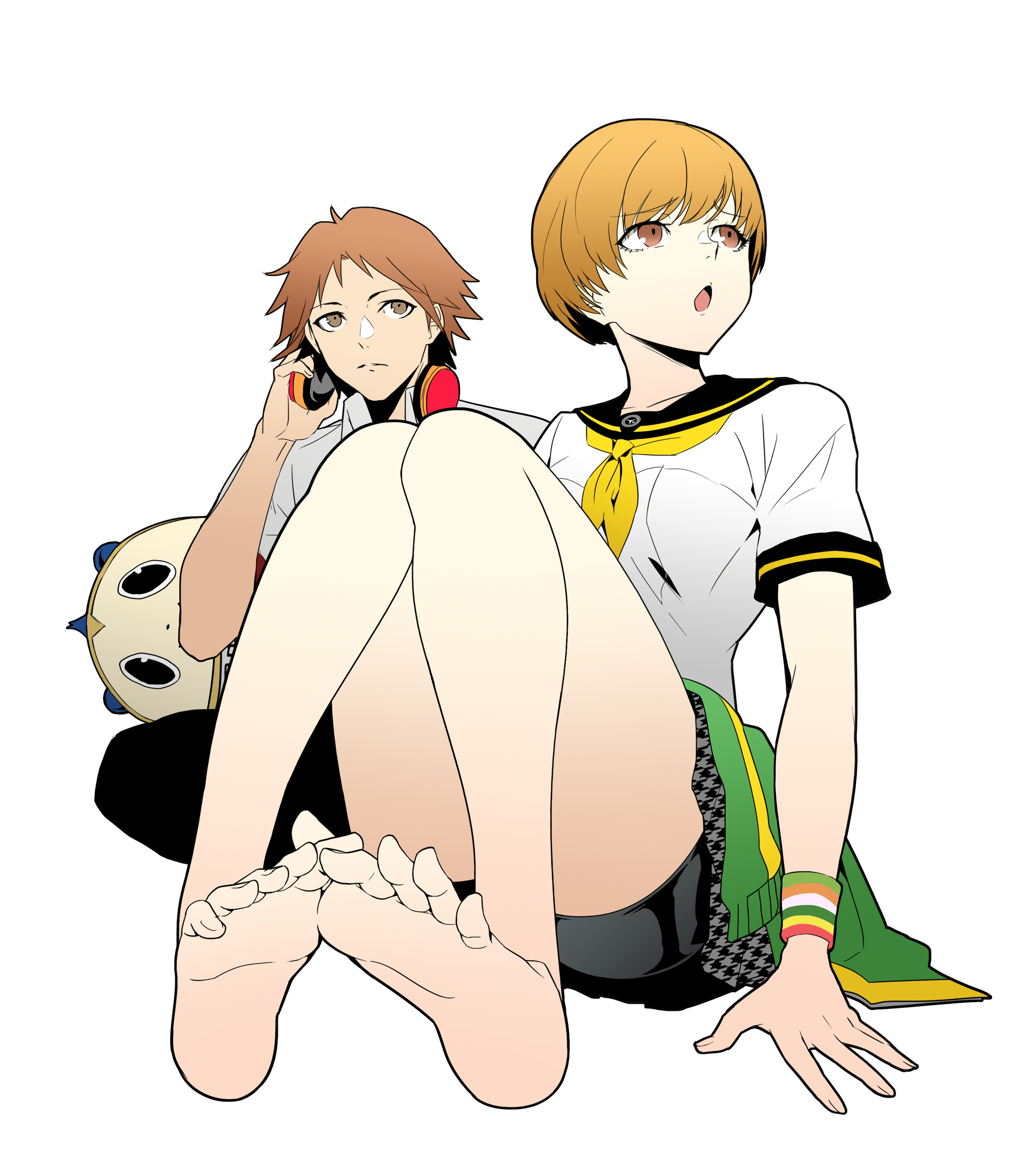 Detectives - Art, Anime, Anime art, Persona, Persona 4, Chie Satonaka, Games, Game art, Amagi Yukiko, Longpost