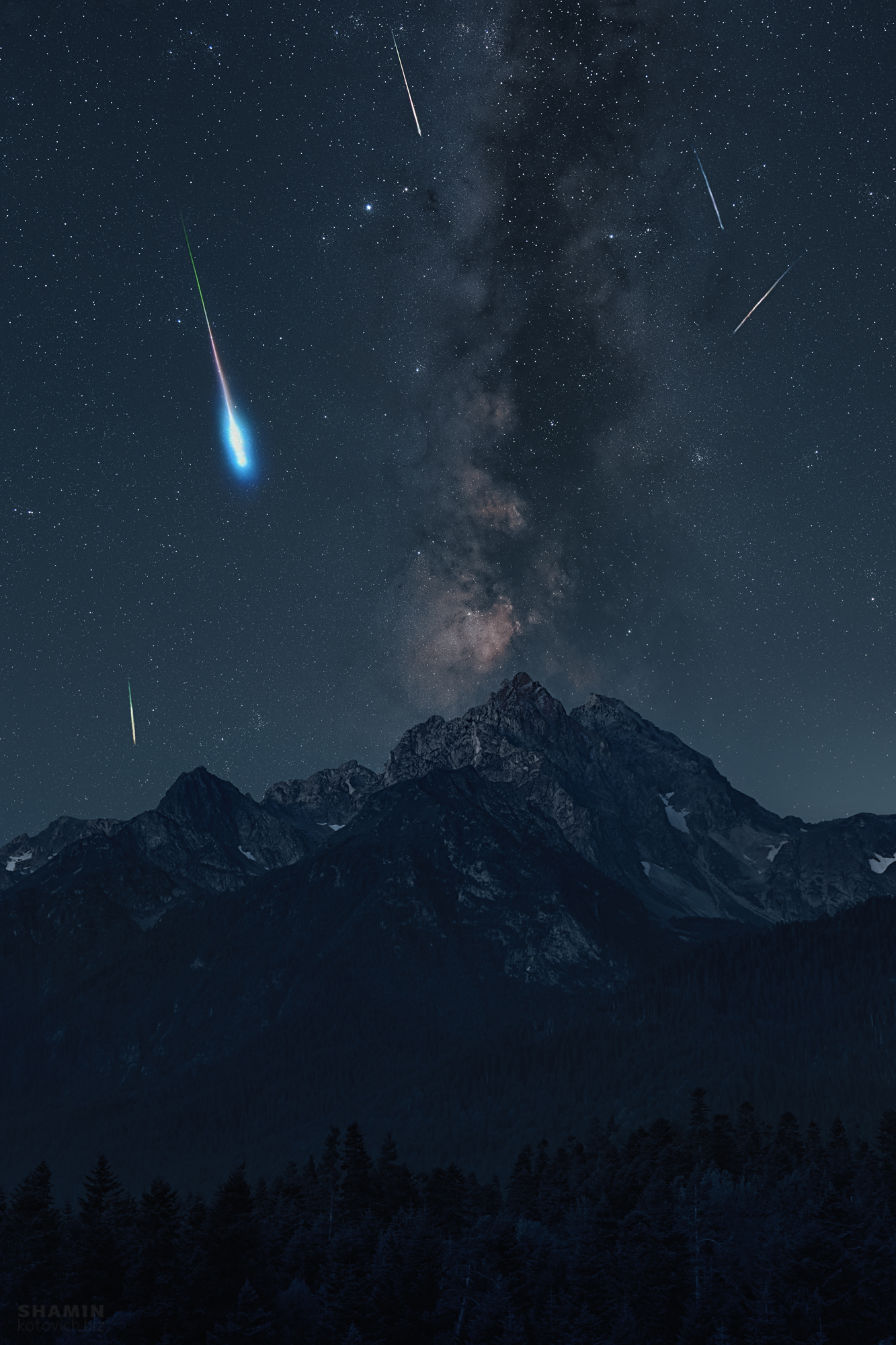 Perseids 2024 - My, Landscape, Astrophoto, Starry sky, Perseids, Milky Way