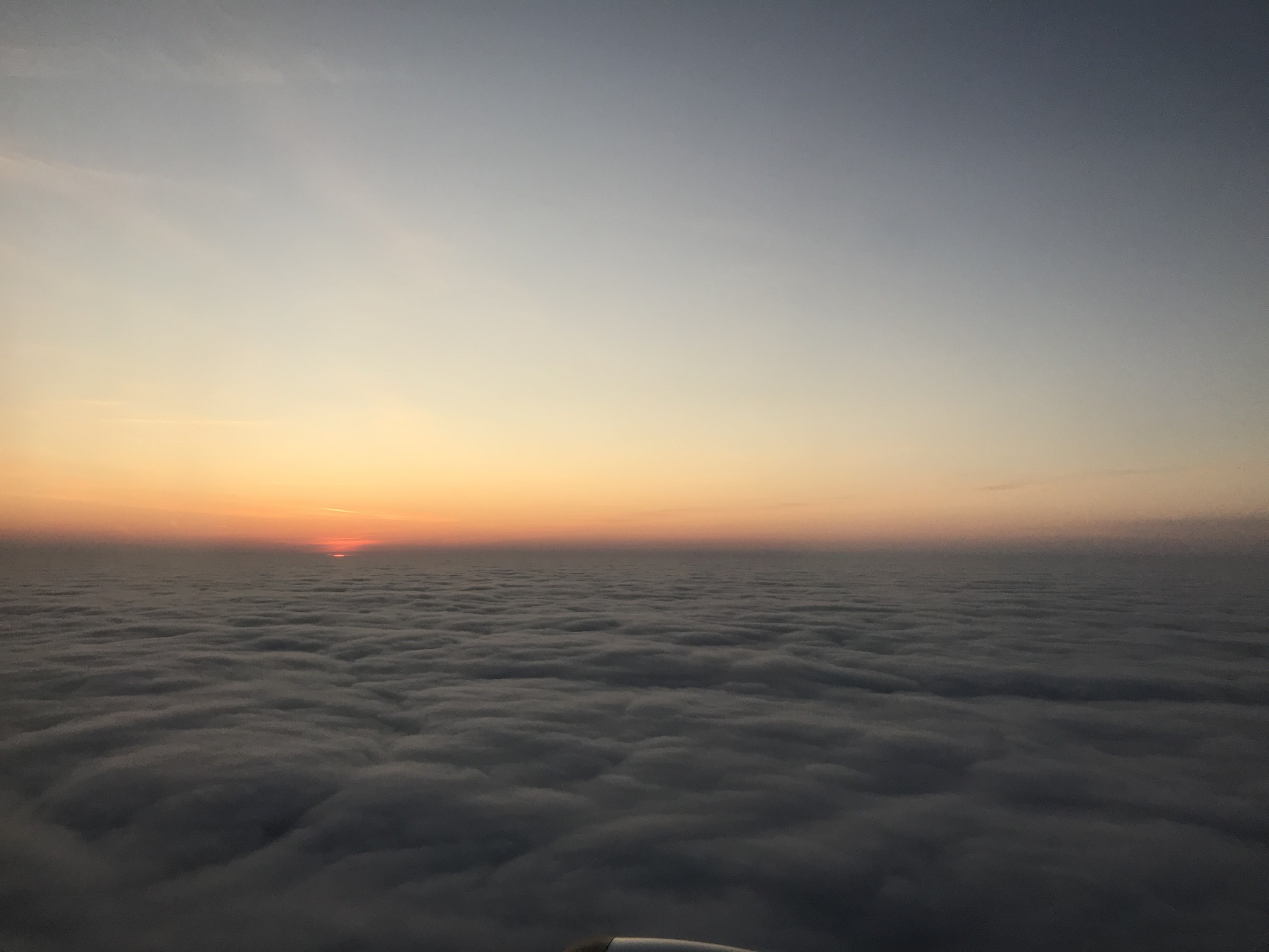 Above the clouds - My, Photo on sneaker, Mobile photography, Sky, Airplane, Clouds, dawn