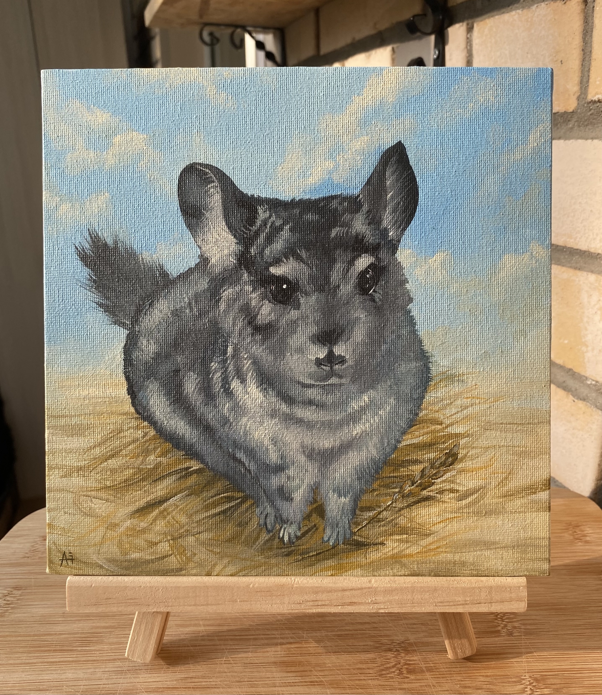 Chinchilla - My, Painting, Artist, Art, Chinchilla, Acrylic, Longpost