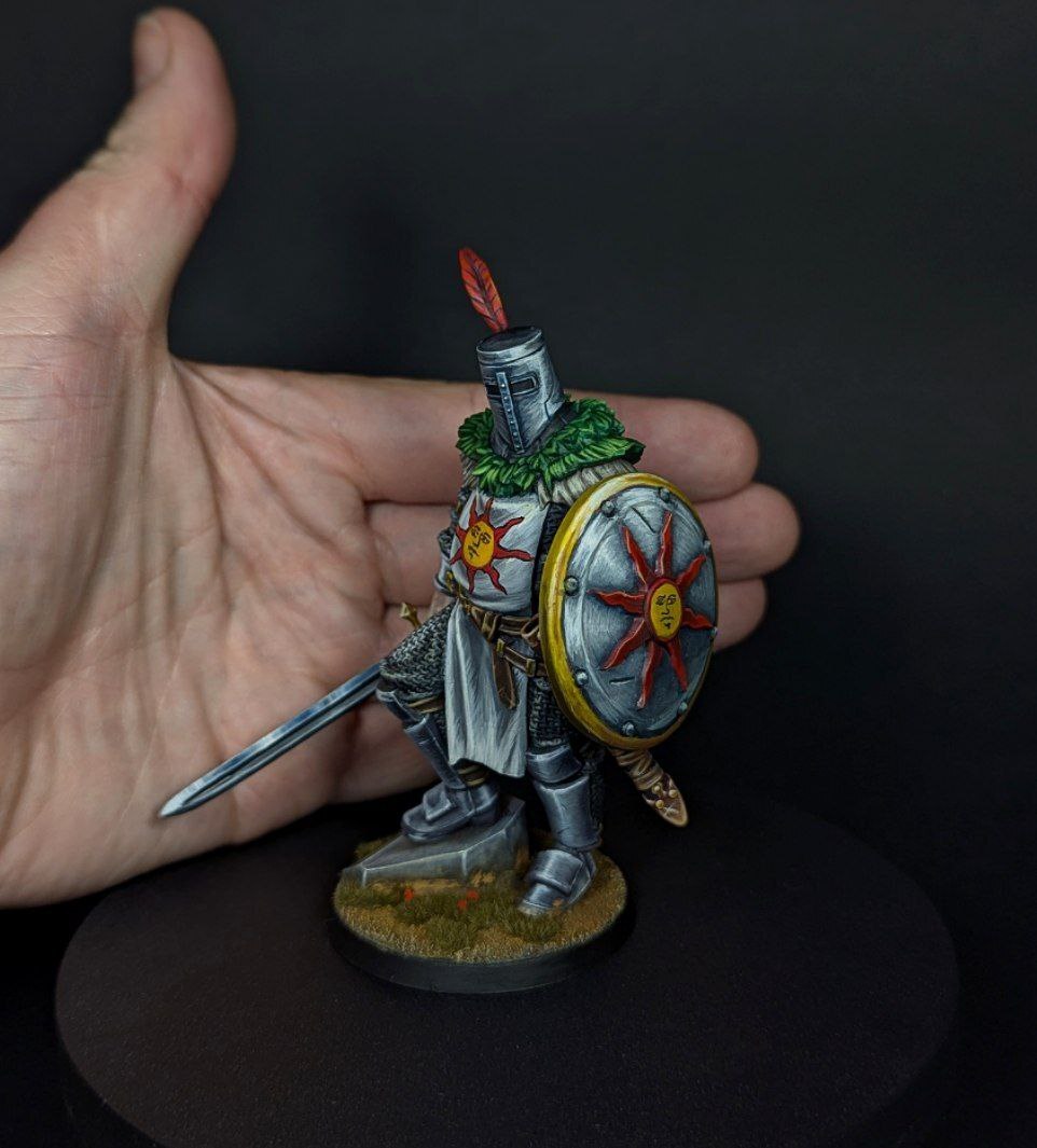 Solaire of Astora (Dark Souls) - My, Figurines, 3D печать, Painting miniatures, Painting, Dark souls, Longpost