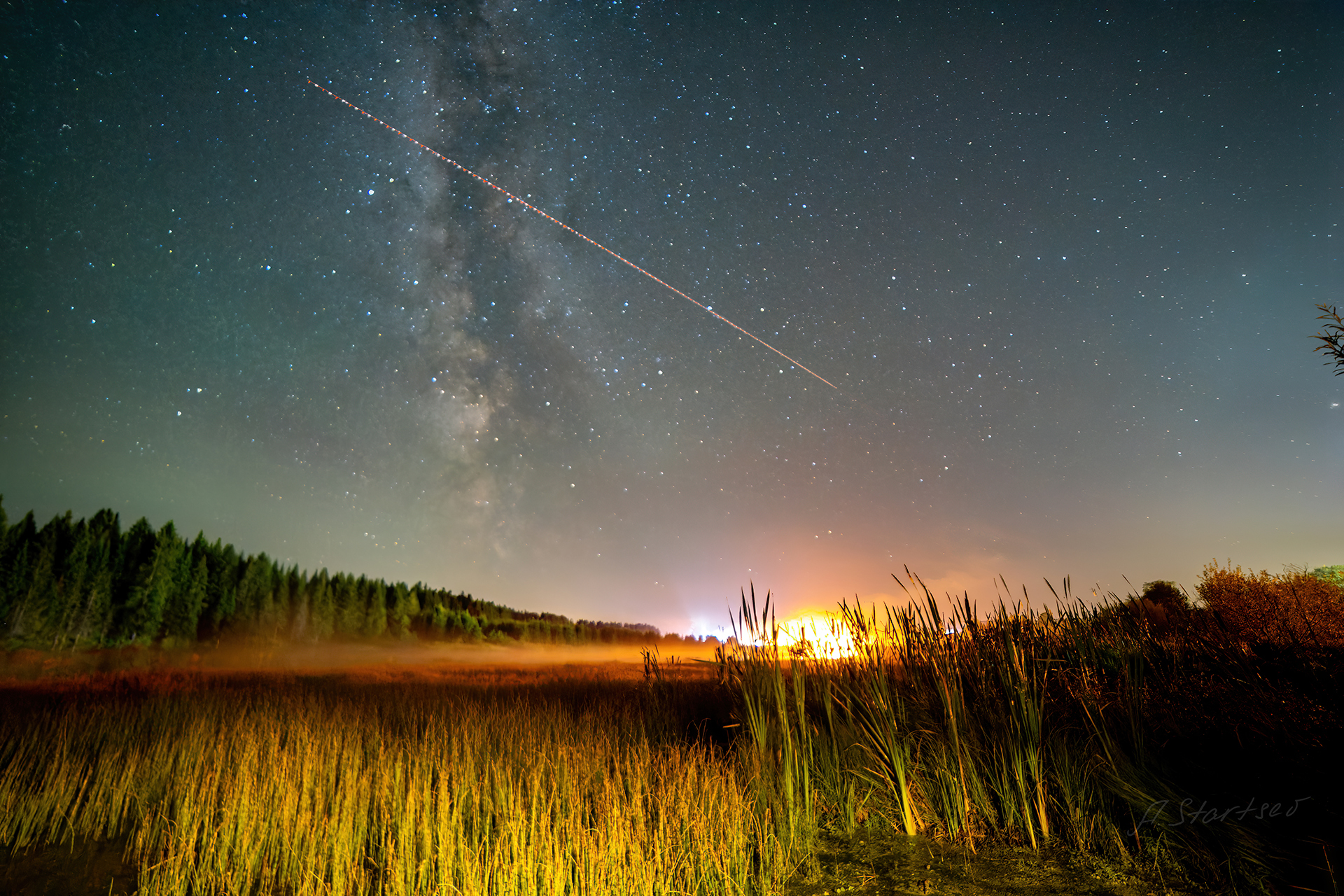 The last night of summer. Lysva district, Perm region - My, The photo, Landscape, Night, Perm Territory, Nature, Astrophoto, Sky, Starry sky, Milky Way, Stars, Longpost