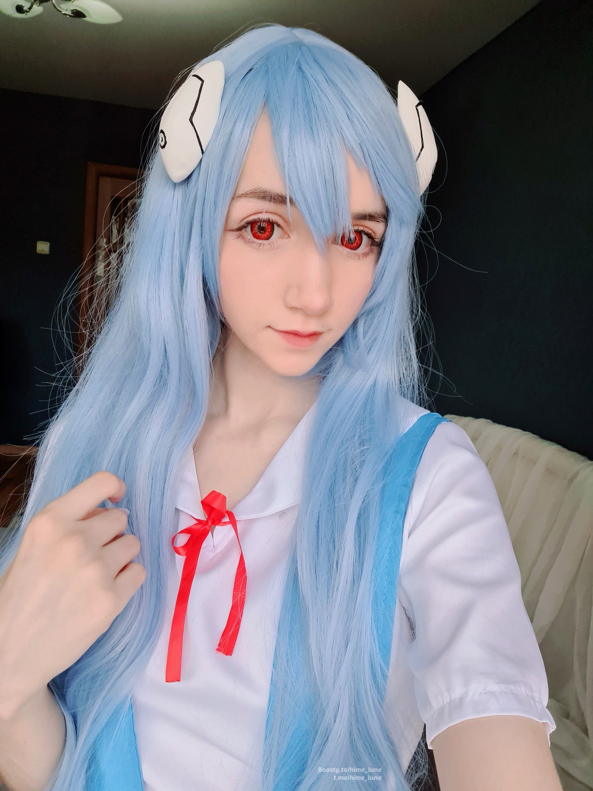 Ayanami Rei never looked like this with long hair, but it's cute - Rei ayanami, Eva, Evangelion, Baltika beer, Cosplay, Cosplayers, Longpost