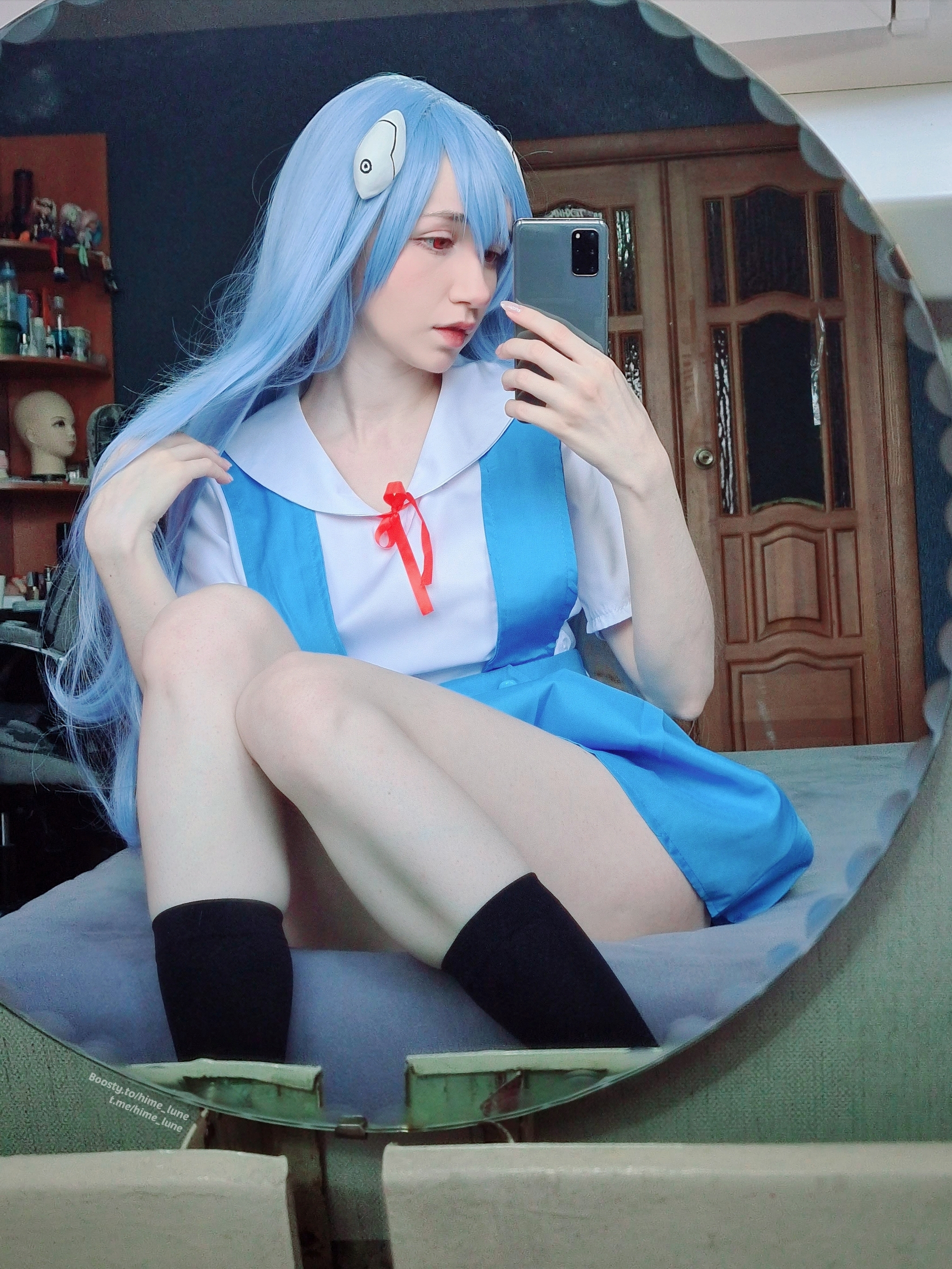 Ayanami Rei never looked like this with long hair, but it's cute - Rei ayanami, Eva, Evangelion, Baltika beer, Cosplay, Cosplayers, Longpost