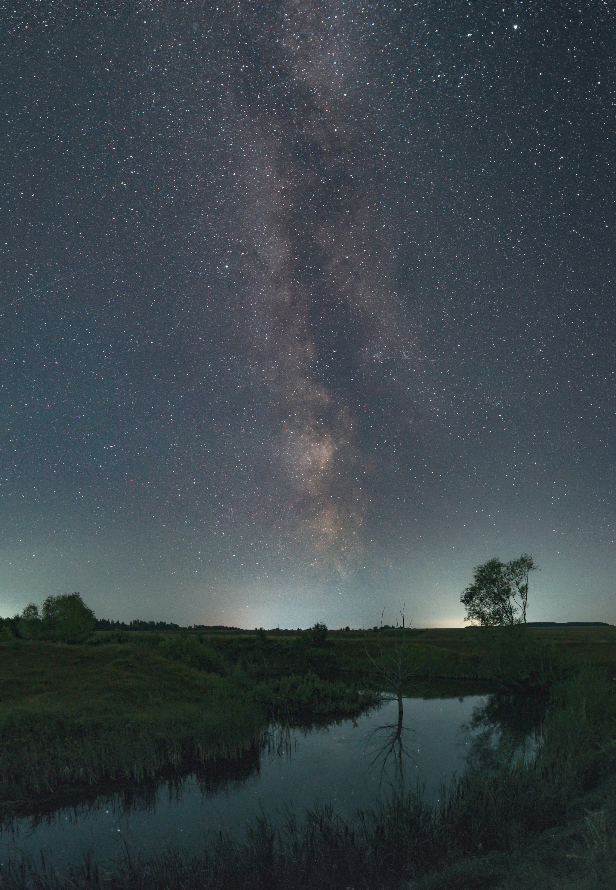 Milky Way and a small pond - My, Milky Way, Astrophoto, Starry sky, Night, Landscape, August, Chuvashia