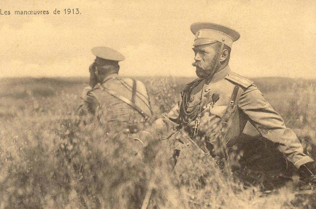 Emperor Nicholas II at maneuvers. 1913 - The photo, Black and white photo, Российская империя, Nicholas II, 1913