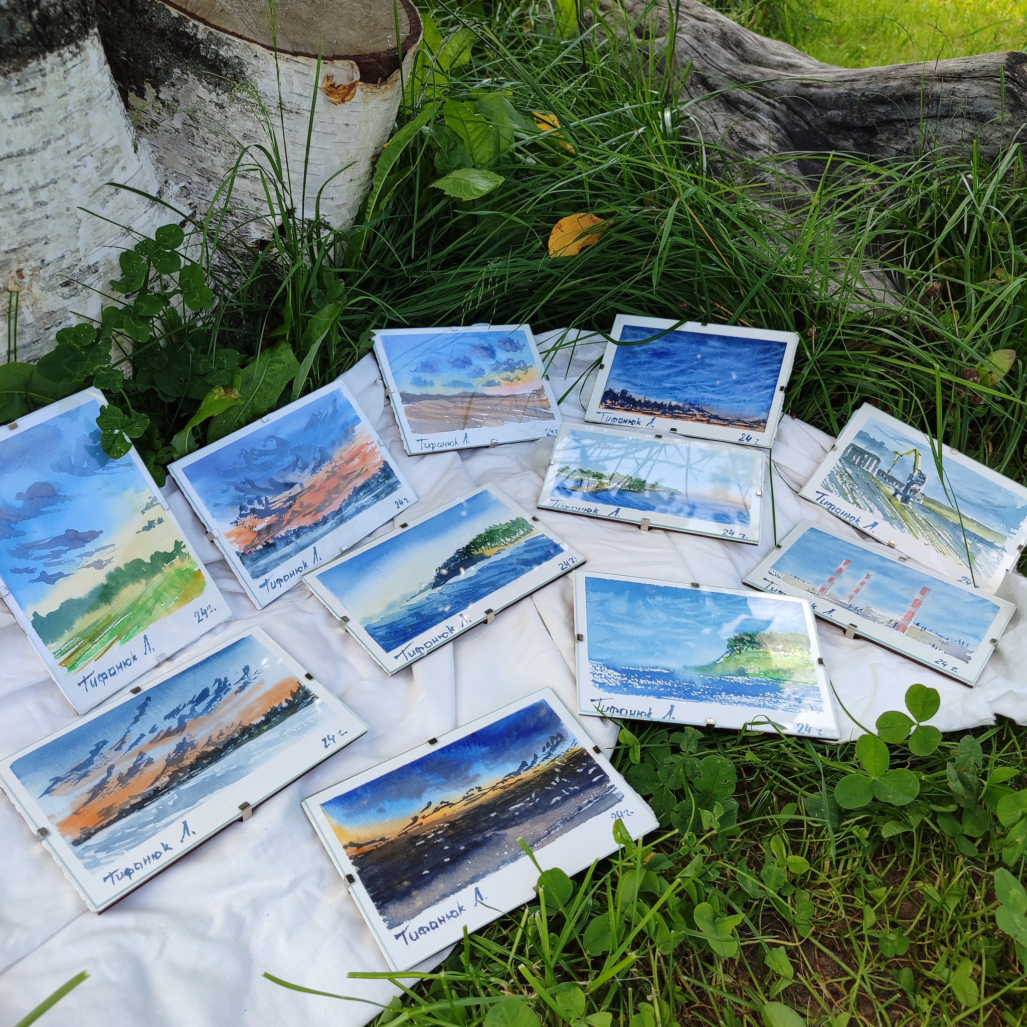 My miniature watercolors - My, Plein air, Watercolor, Landscape, Art, The culture, Nizhny Novgorod, Miniature, Volga river, Longpost