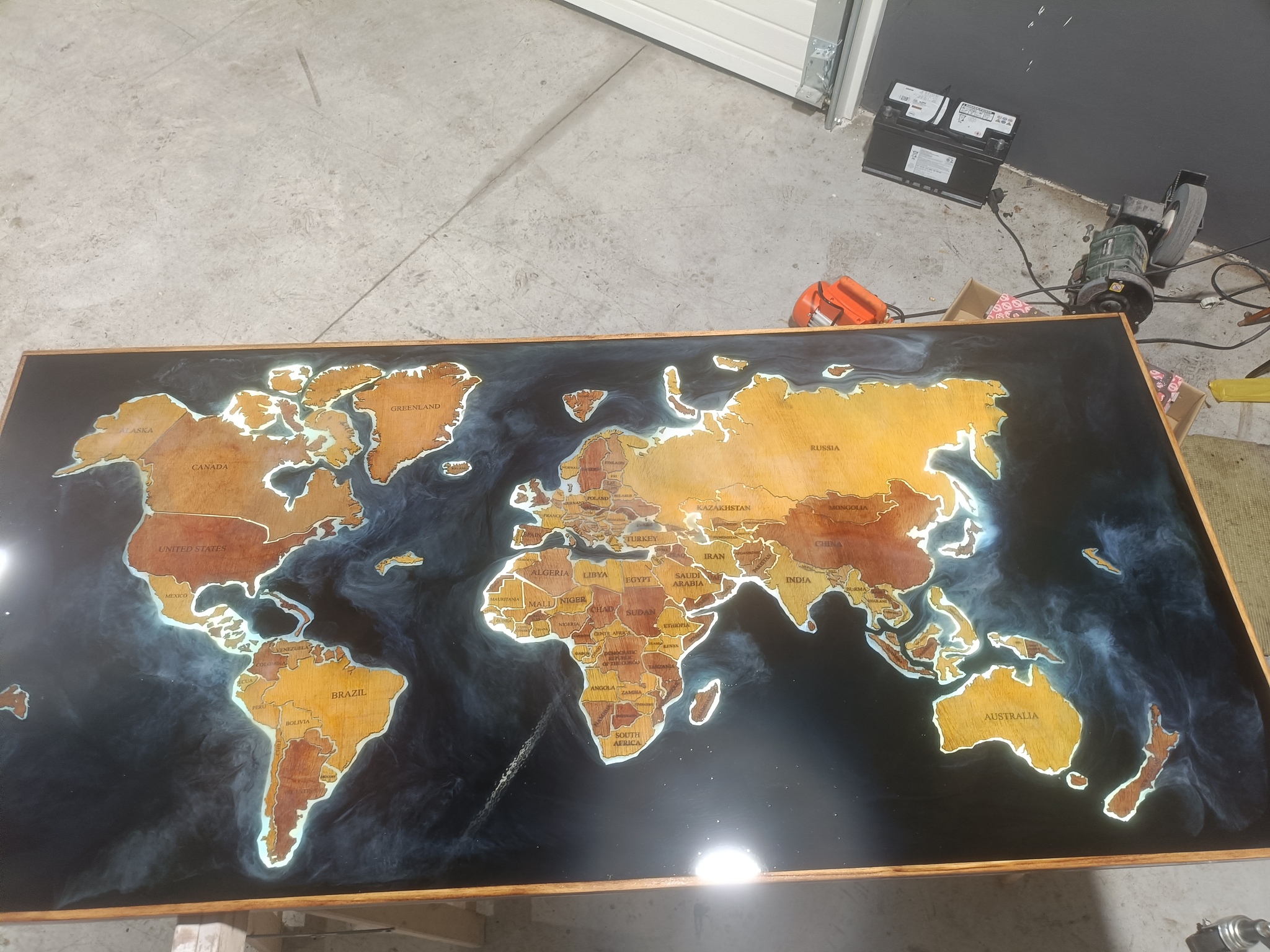 Tabletop in the form of a world map - My, Hobby, With your own hands, Creation, Longpost, Video, Soundless, Vertical video, Needlework with process