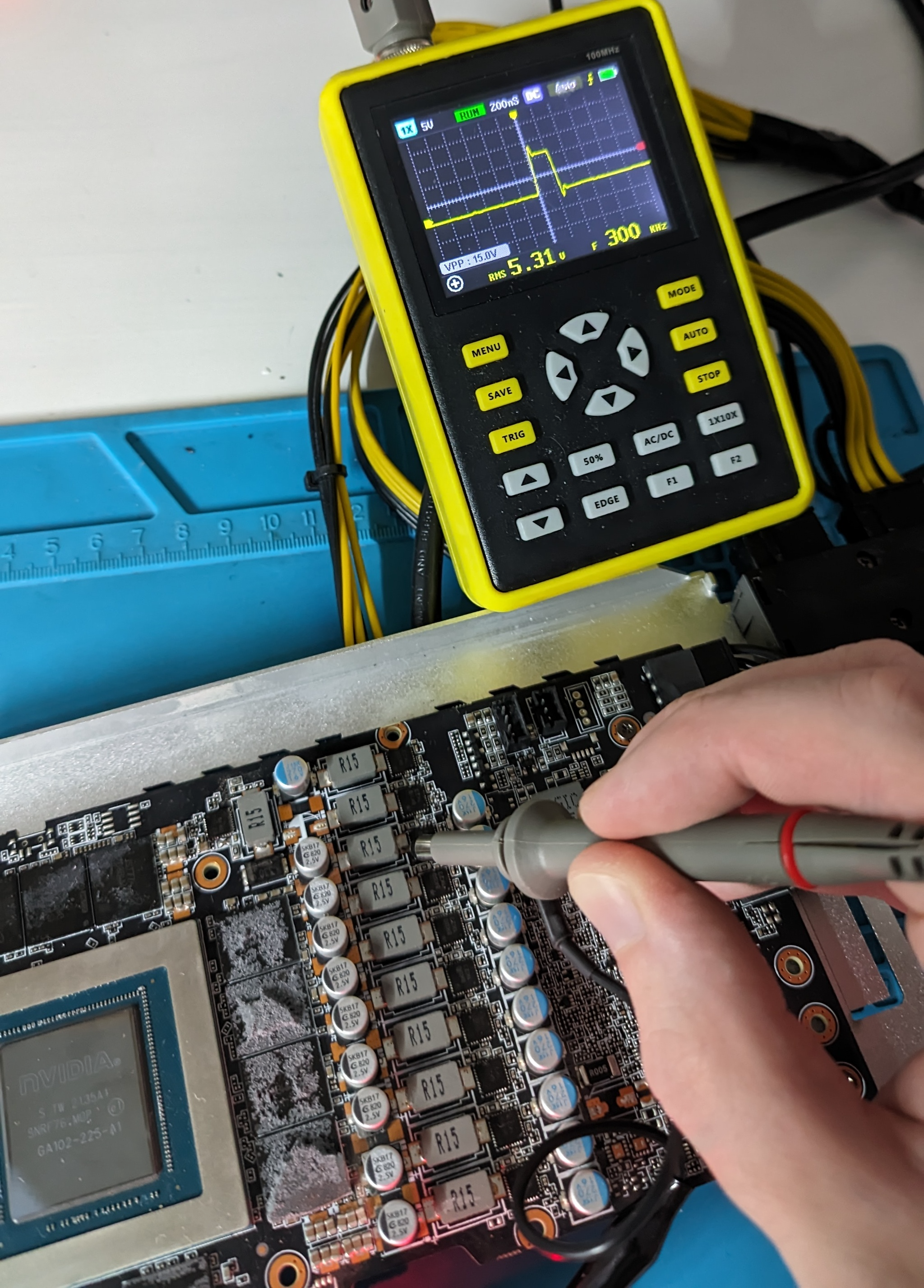 Marked the location of the failure on the Gigabyte 3080ti or Venom on the board - My, Repair of equipment, Rukozhop, Video card, Longpost