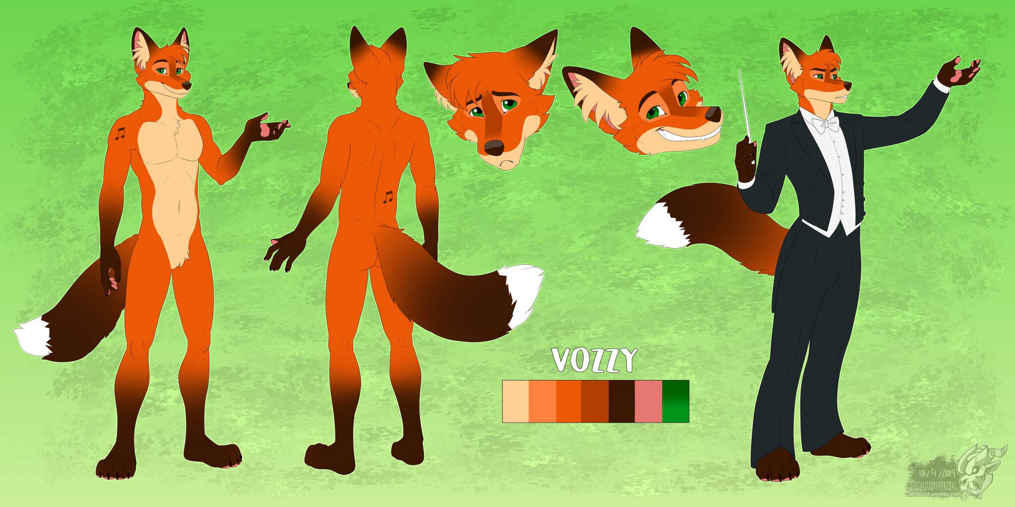 Vozzy Fox, Musician Composer - Furry art, Furry fox, Furry, Music, Composer, Art, Longpost