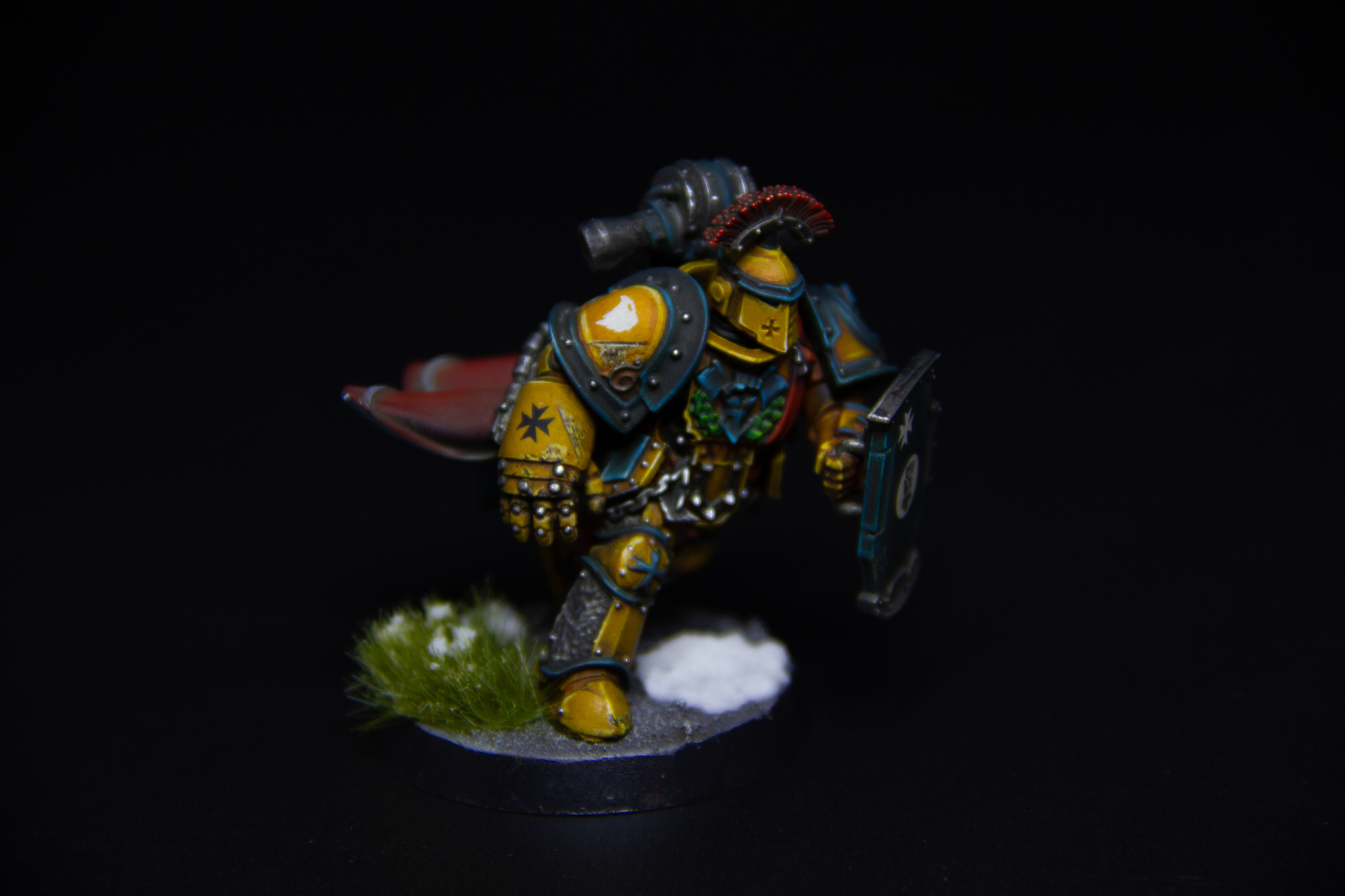 Ещё один Imperial fist praetor - Моё, Покраска миниатюр, Warhammer, Рукоделие без процесса, Warhammer 40k, Adeptus Astartes, Warhammer 30k, Horus Heresy, Imperial Fists, Wh miniatures, Длиннопост