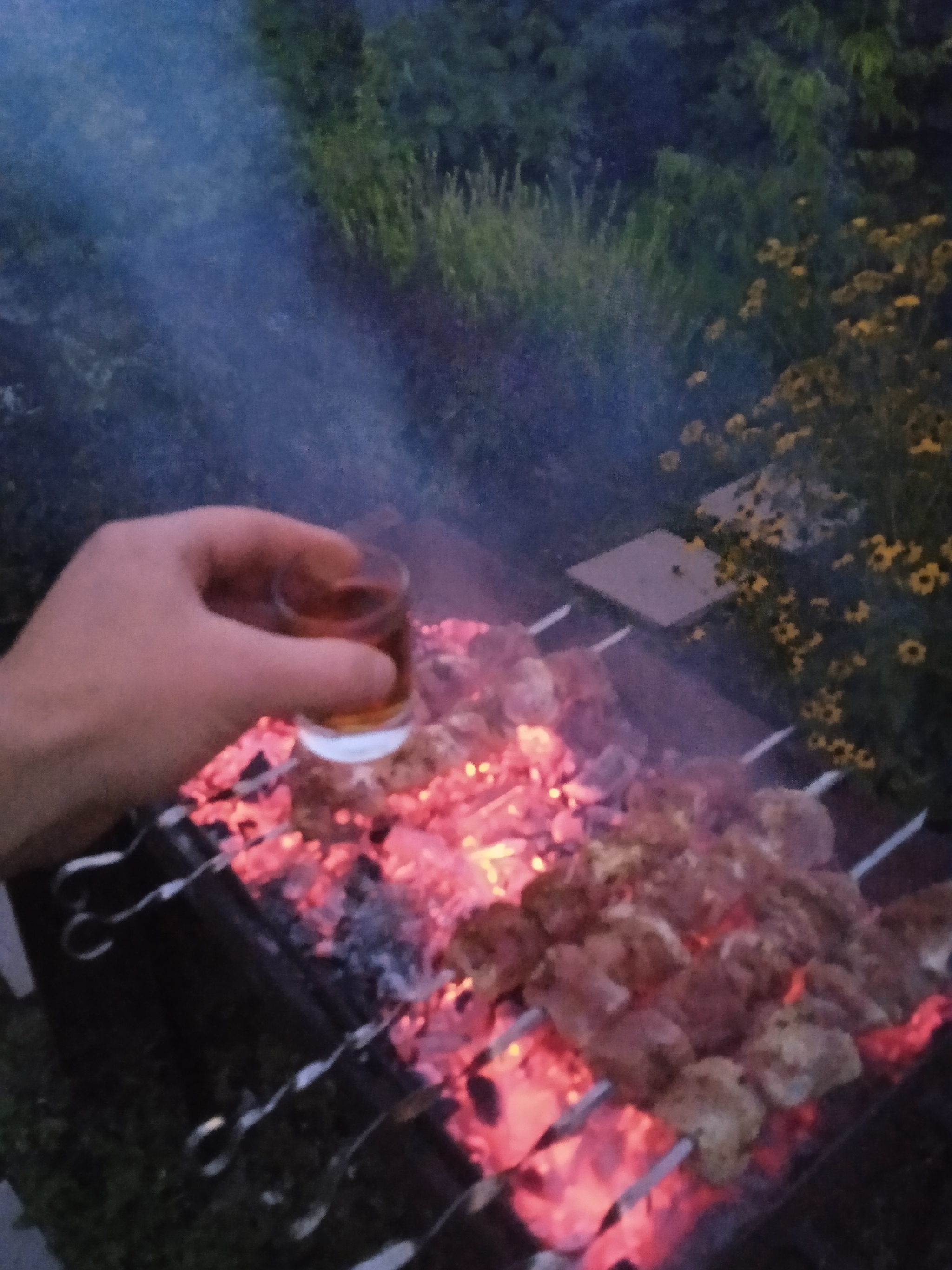 Best summer photo, huh? - My, Mobile photography, Summer, Shashlik