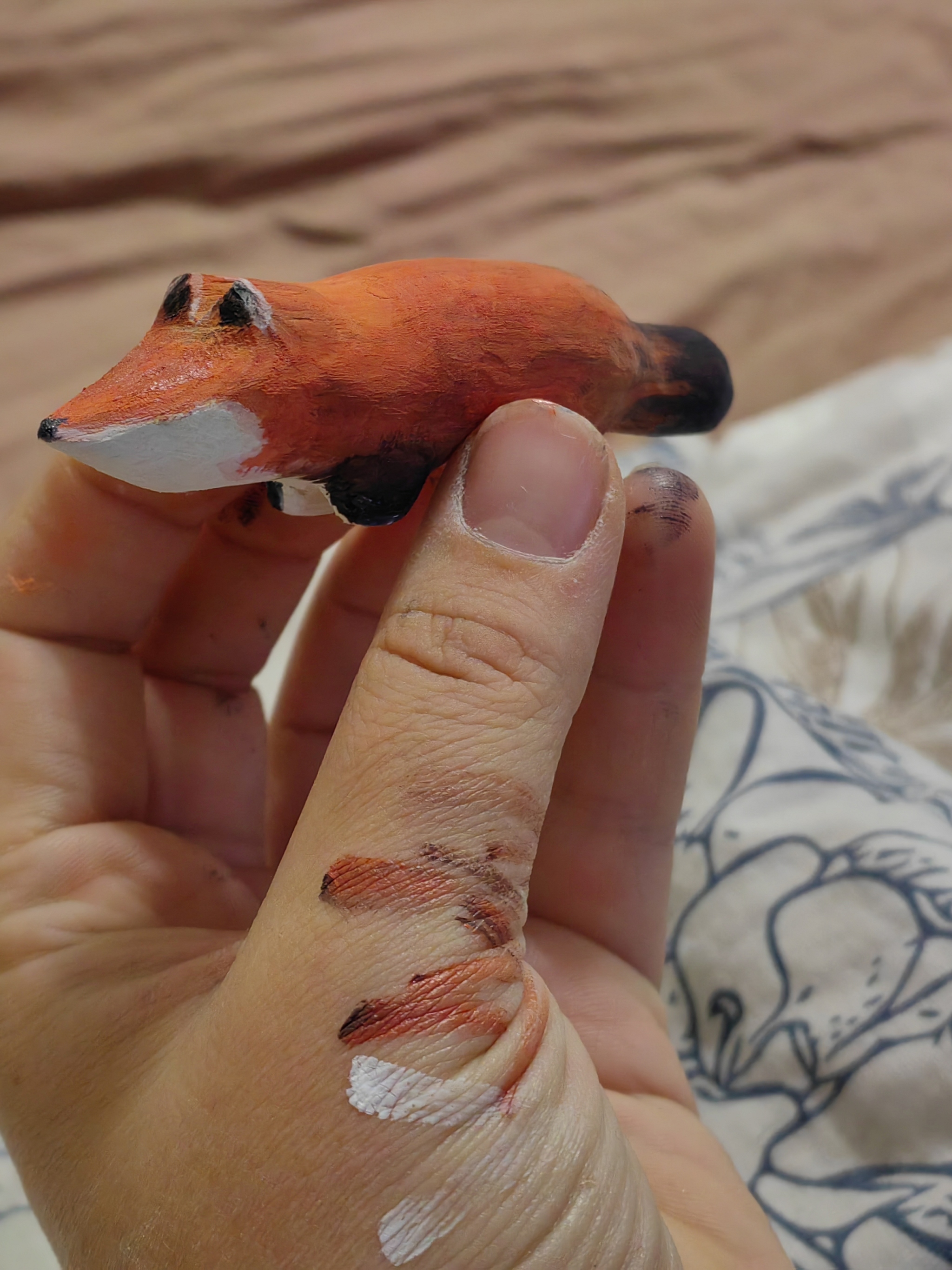 First job - My, Longpost, Wood carving, Figurines, Fox, Toys, Debut, Needlework with process