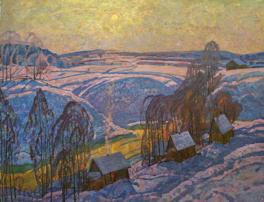 Nikolay Timkov, (1912-1993) Winter Morning, 1991, canvas, oil. 93x120 cm - Art, Painting, the USSR, 1991, Oil painting, Landscape, Canvas, Winter