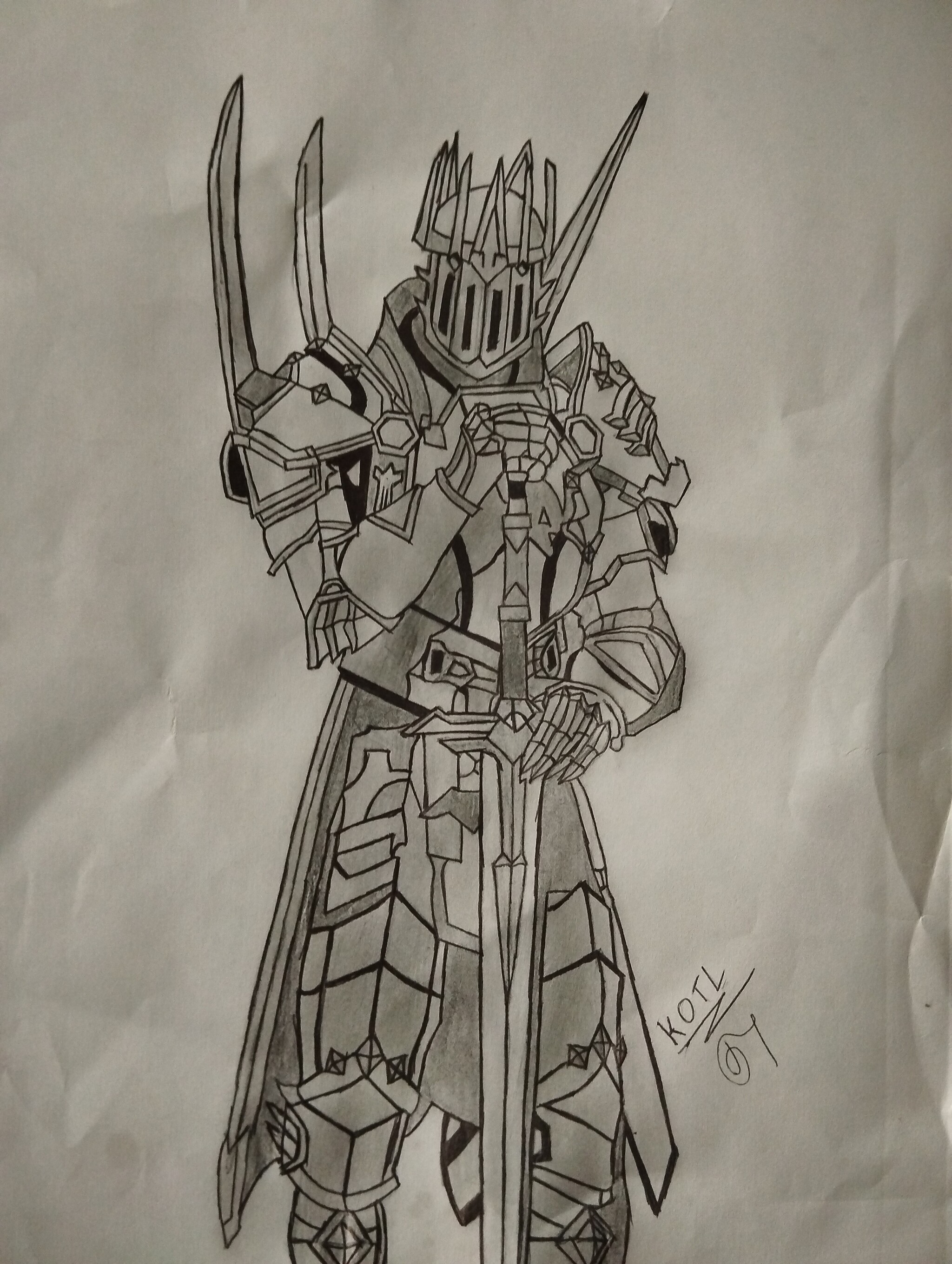 My first drawing - My, Painting, Drawing, Shadow fight 3, Longpost