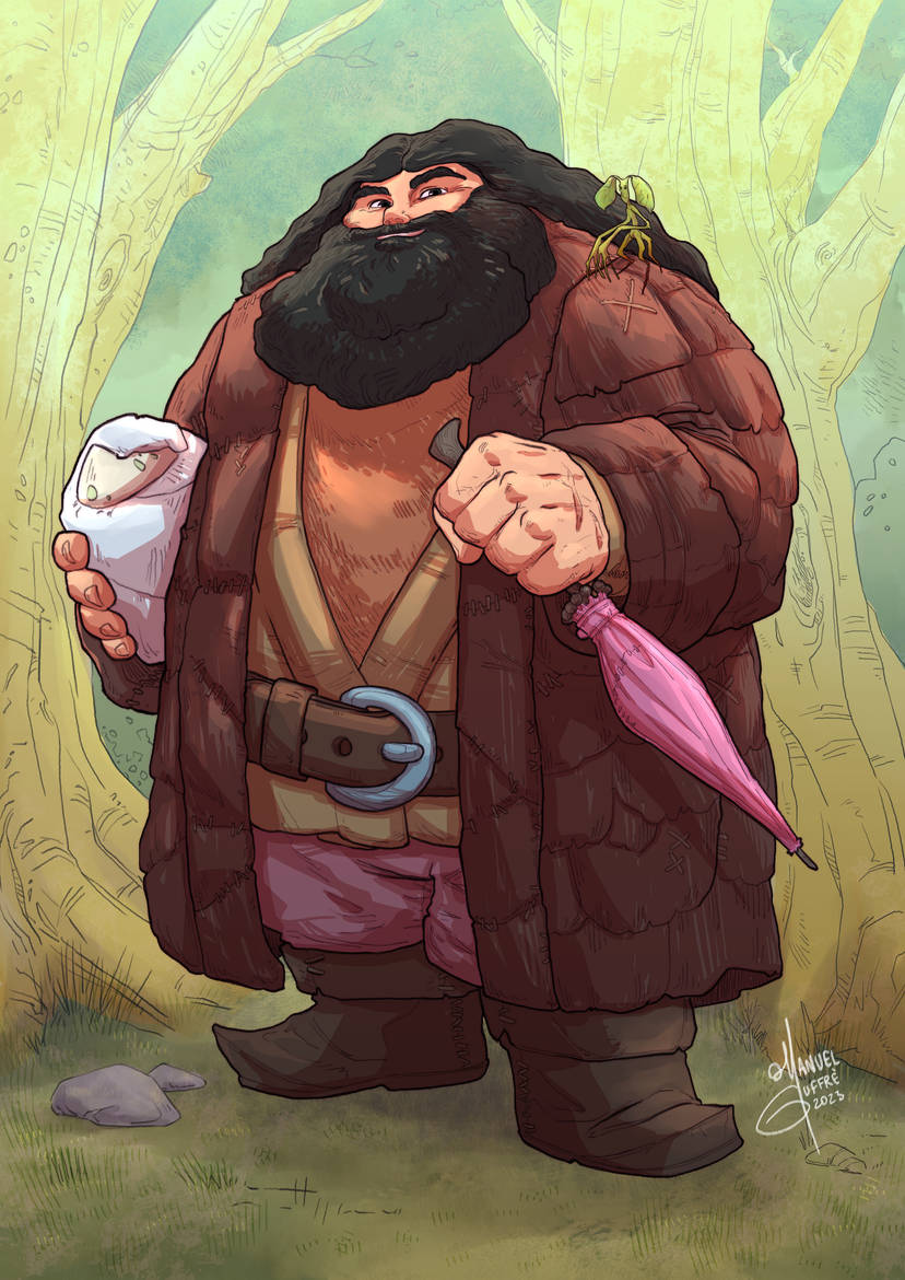 Hagrid - Harry Potter, Hagrid, Art, Dragon Eggs, Umbrella