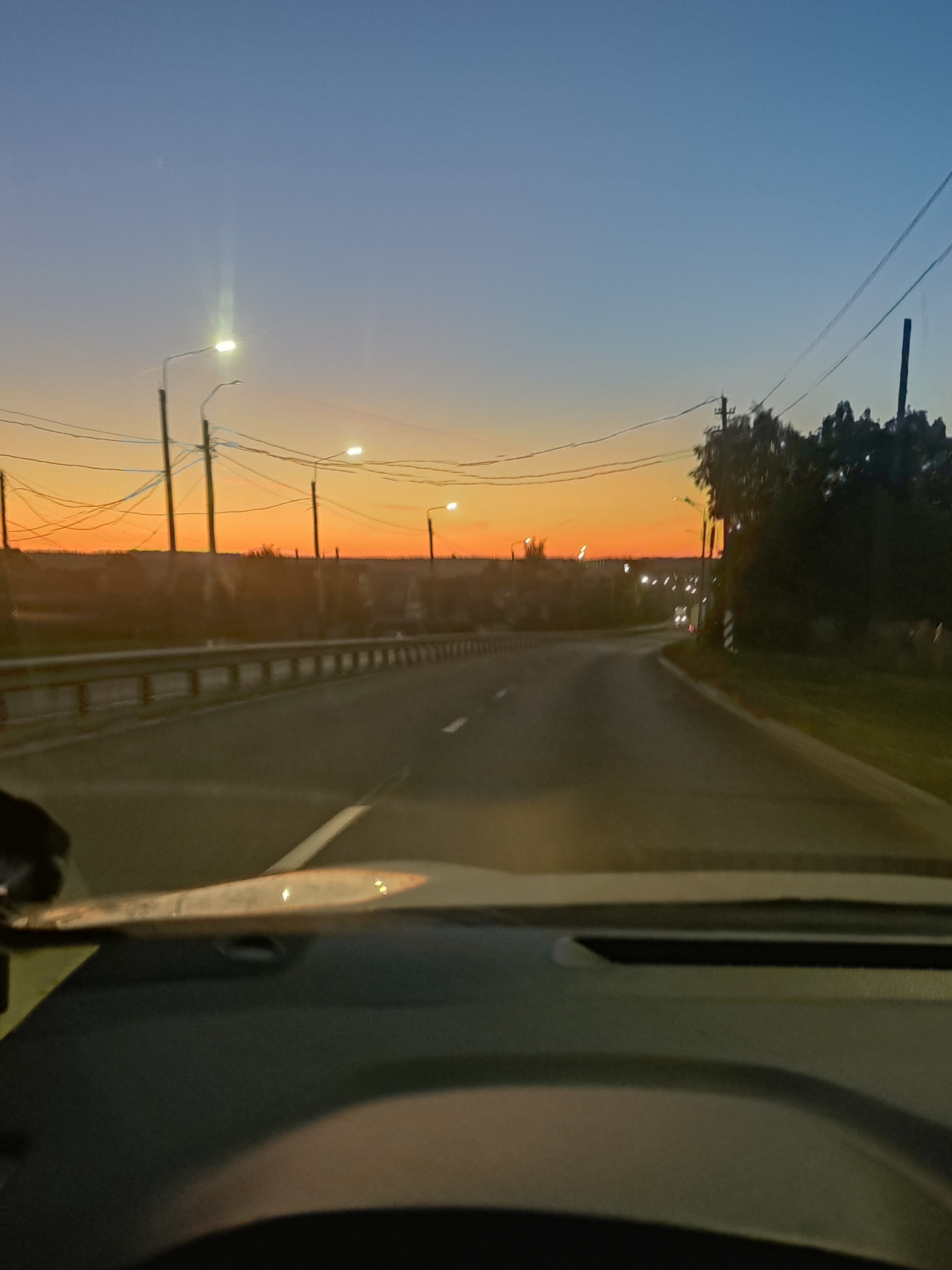 Dawn was approaching... - My, Vladimir region, Russian roads, Motion, Sunrises and sunsets, dawn