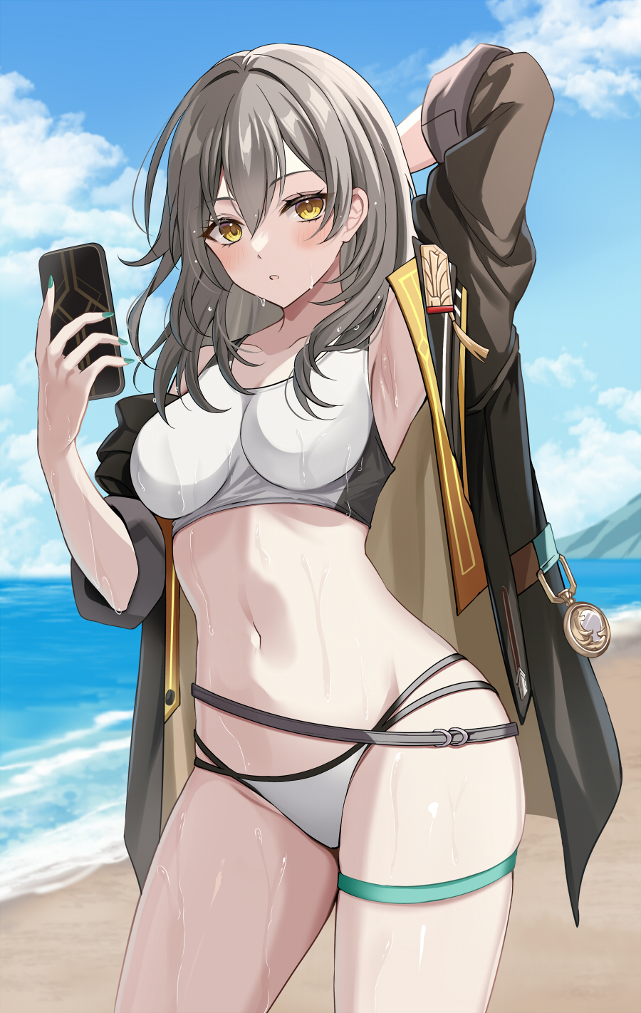 Is summer over already!? - Anime, Anime art, Stelle (Honkai: Star Rail), Honkai: Star Rail, Swimsuit