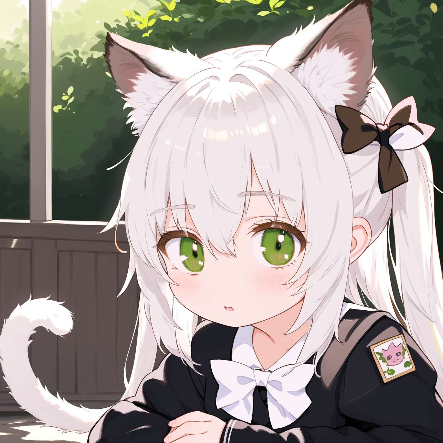 Tail - My, Anime, Anime art, Stable diffusion, Loli, Neko, Animal ears, Longpost