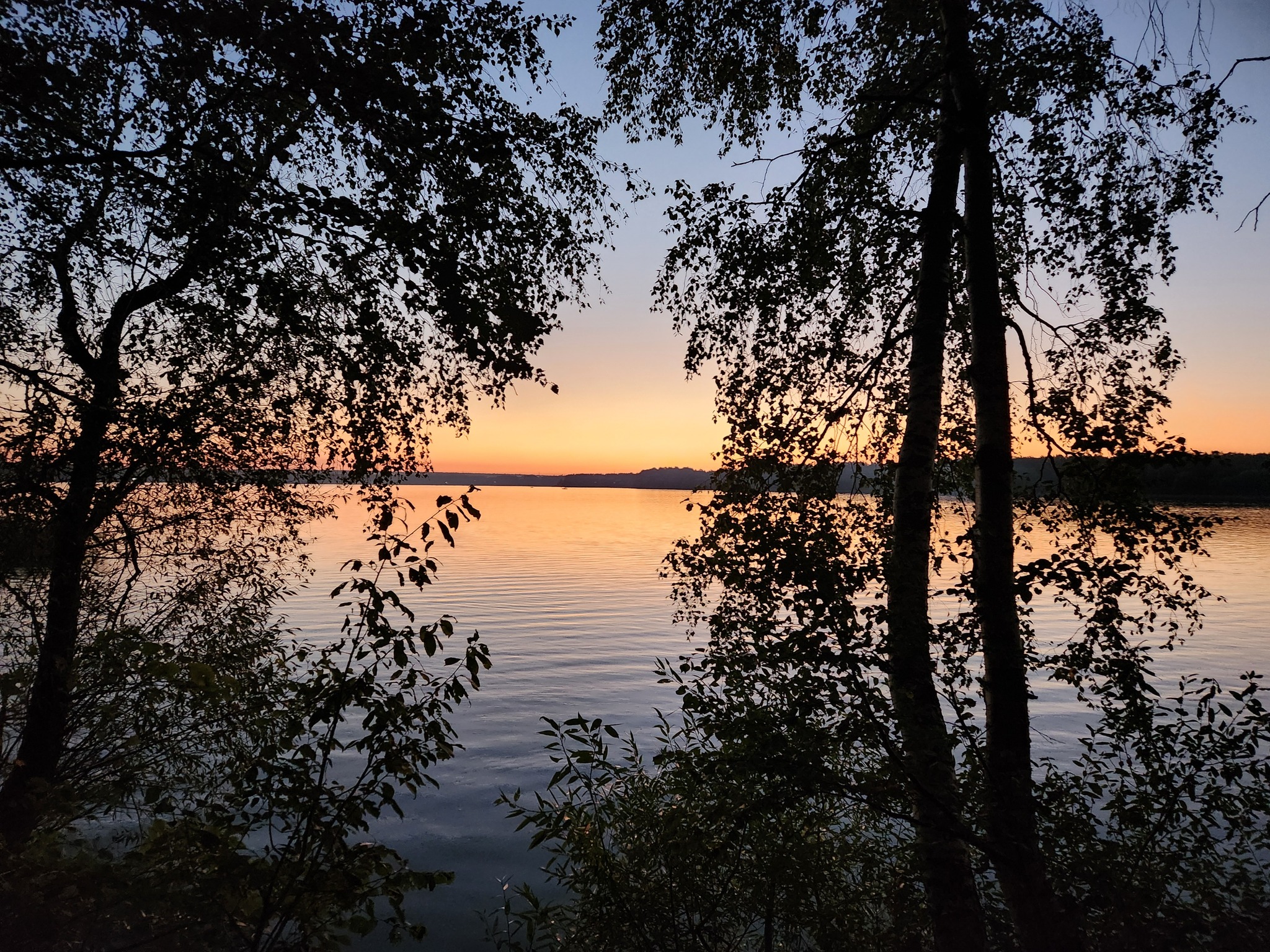 Sunset at the Istra Reservoir - My, Mobile photography, Sunset, Evening, Istra Reservoir, Istra district, Moscow suburban evenings