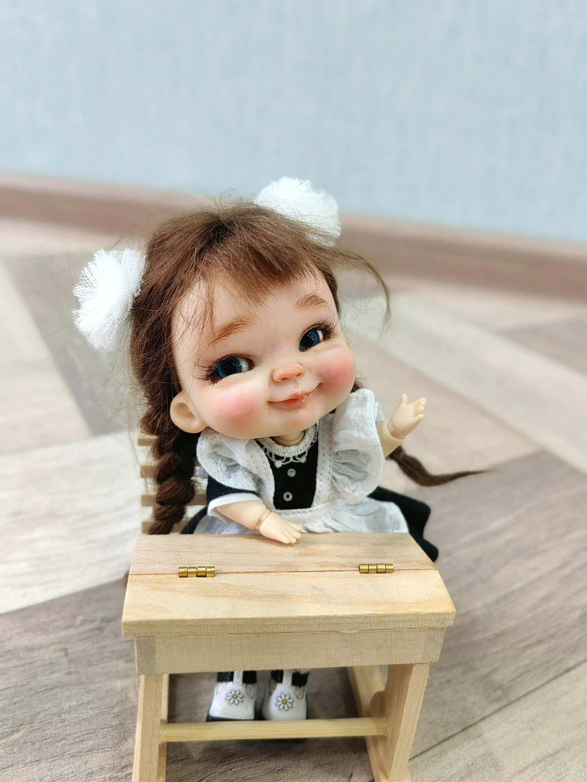 Doll Schoolgirl - My, Needlework without process, Collecting, Doll, Creation, Handmade, With your own hands, Longpost