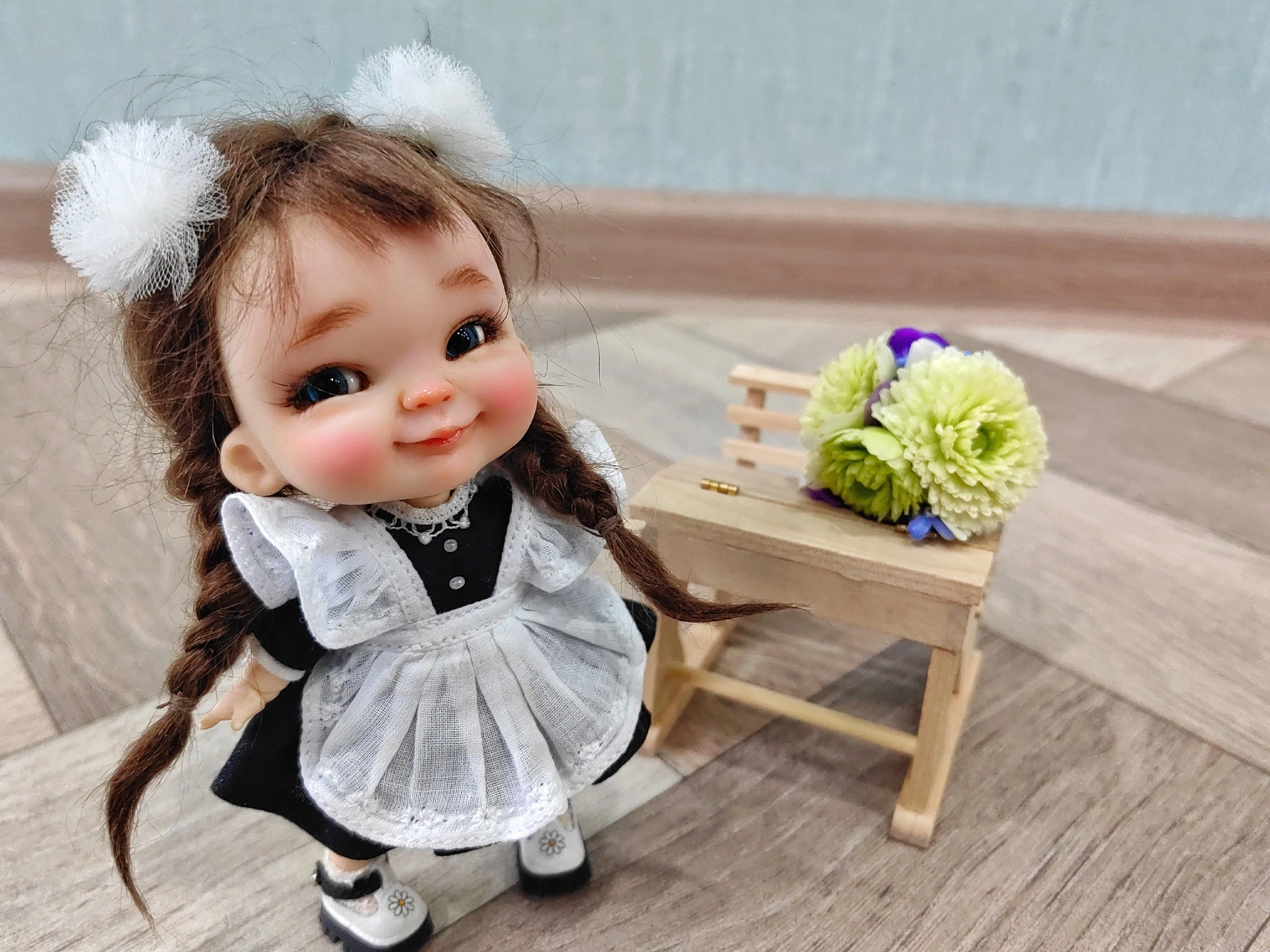 Doll Schoolgirl - My, Needlework without process, Collecting, Doll, Creation, Handmade, With your own hands, Longpost