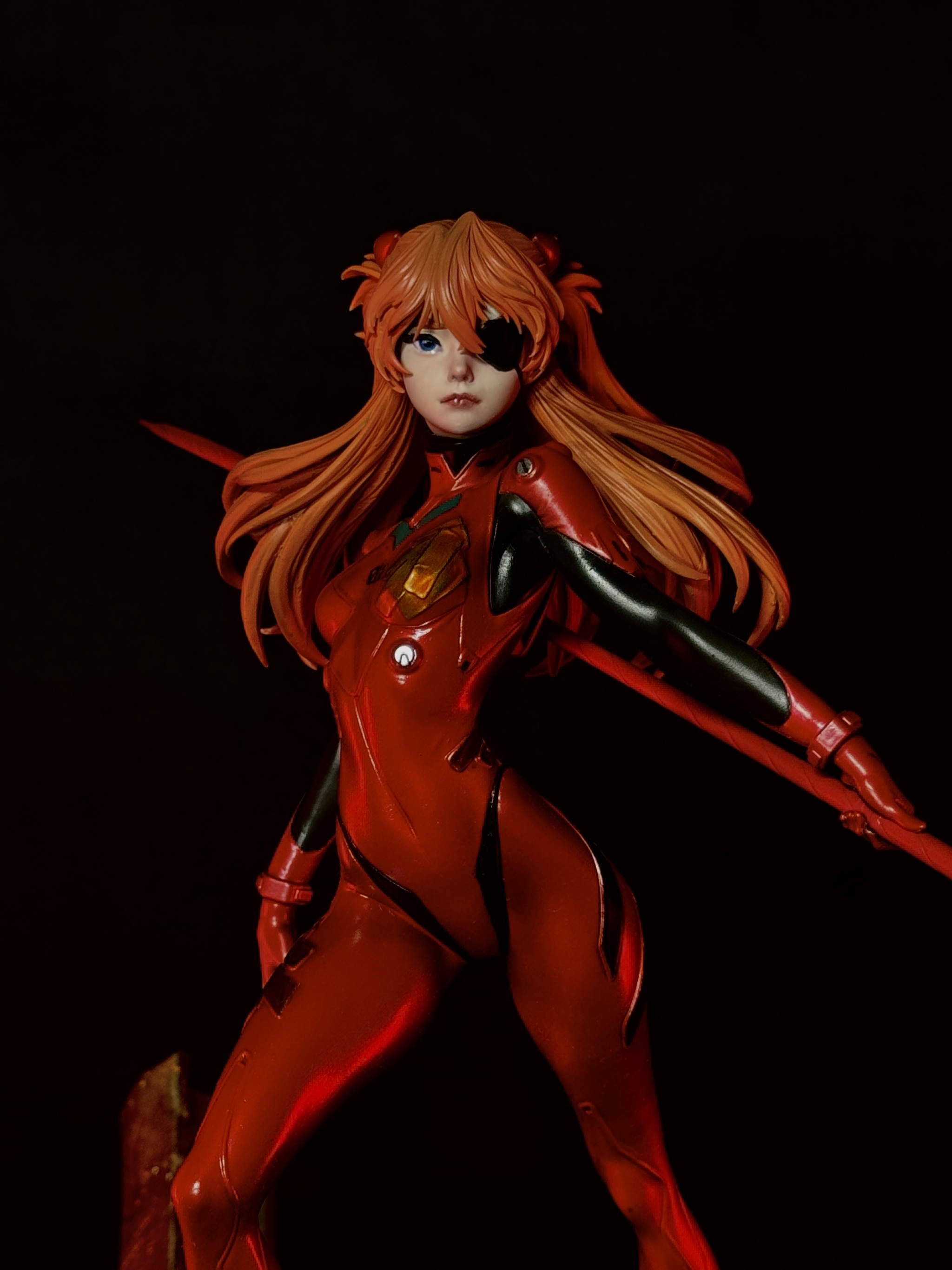 The final result of painting the figure from the anime ASUKA! - My, Painting miniatures, Stand modeling, Modeling, 3D печать, Scale model, Collection, Anime, Asuka langley, Evangelion, Collecting, Figurines, 3D printer, Longpost