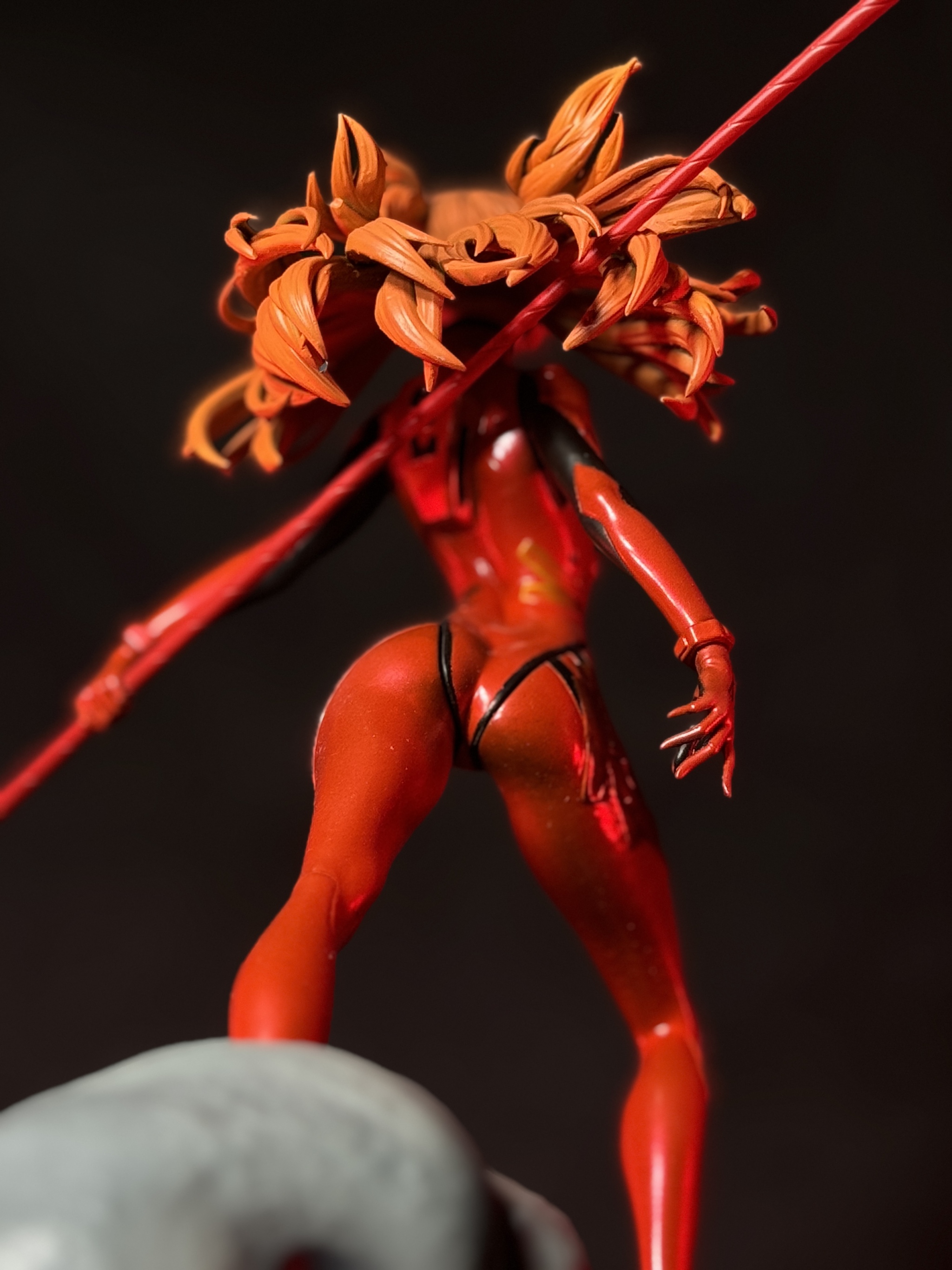 The final result of painting the figure from the anime ASUKA! - My, Painting miniatures, Stand modeling, Modeling, 3D печать, Scale model, Collection, Anime, Asuka langley, Evangelion, Collecting, Figurines, 3D printer, Longpost