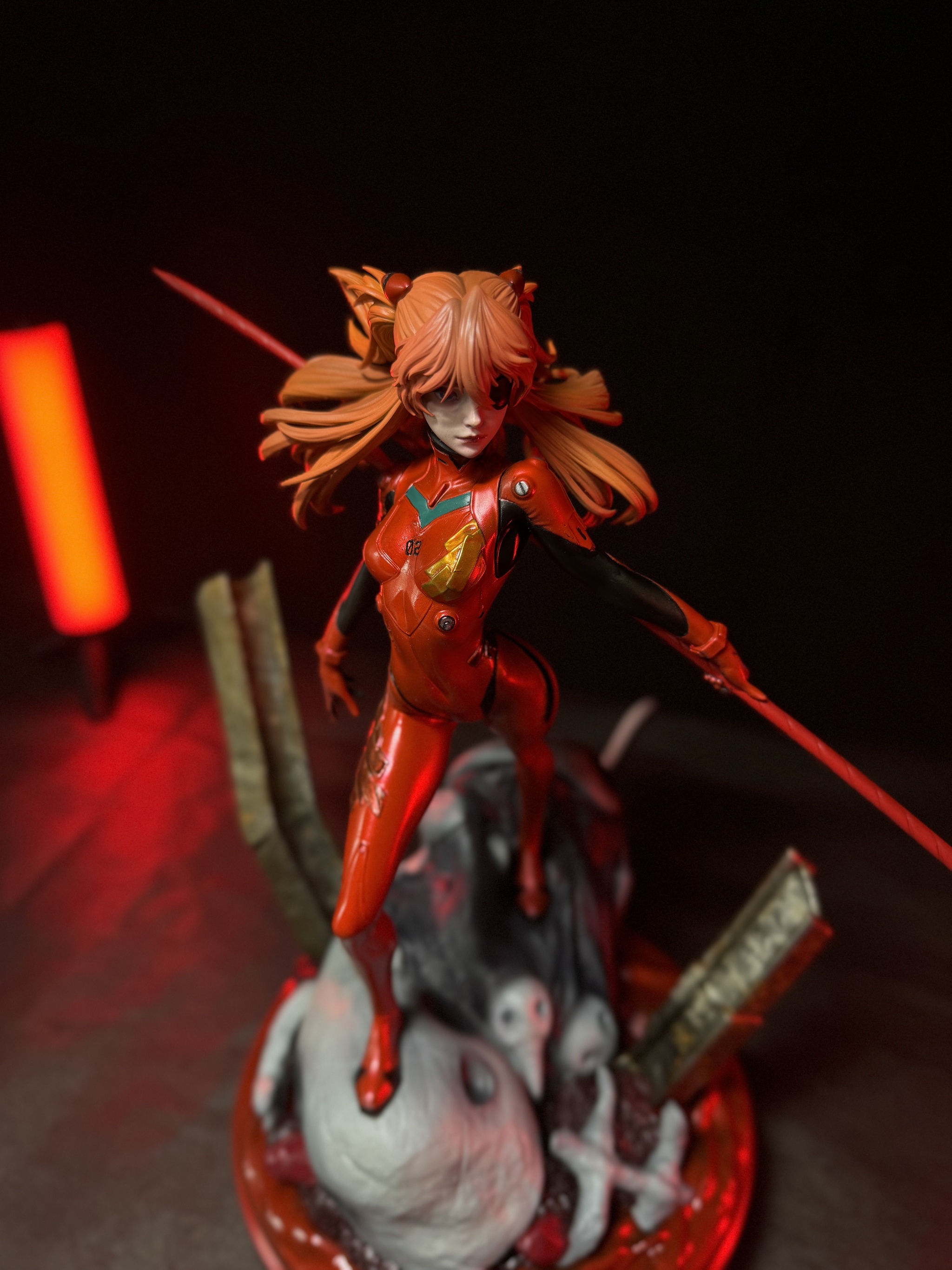 The final result of painting the figure from the anime ASUKA! - My, Painting miniatures, Stand modeling, Modeling, 3D печать, Scale model, Collection, Anime, Asuka langley, Evangelion, Collecting, Figurines, 3D printer, Longpost