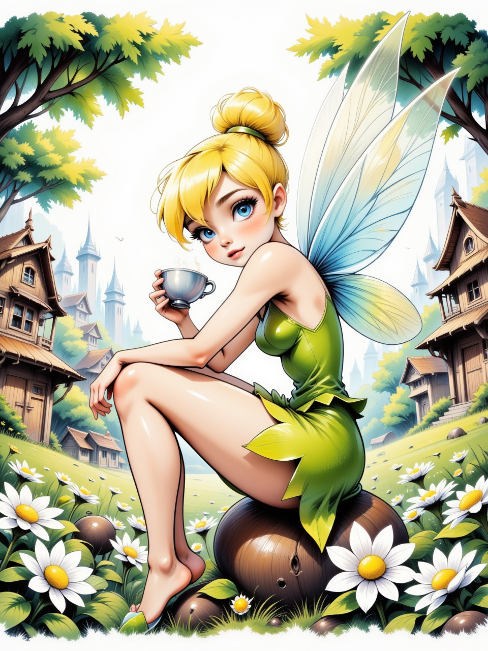 Such a different Tinker Bell - My, Нейронные сети, Art, Neural network art, Flux, Stable diffusion, Walt disney company, Fairy Tinker Bell, Longpost