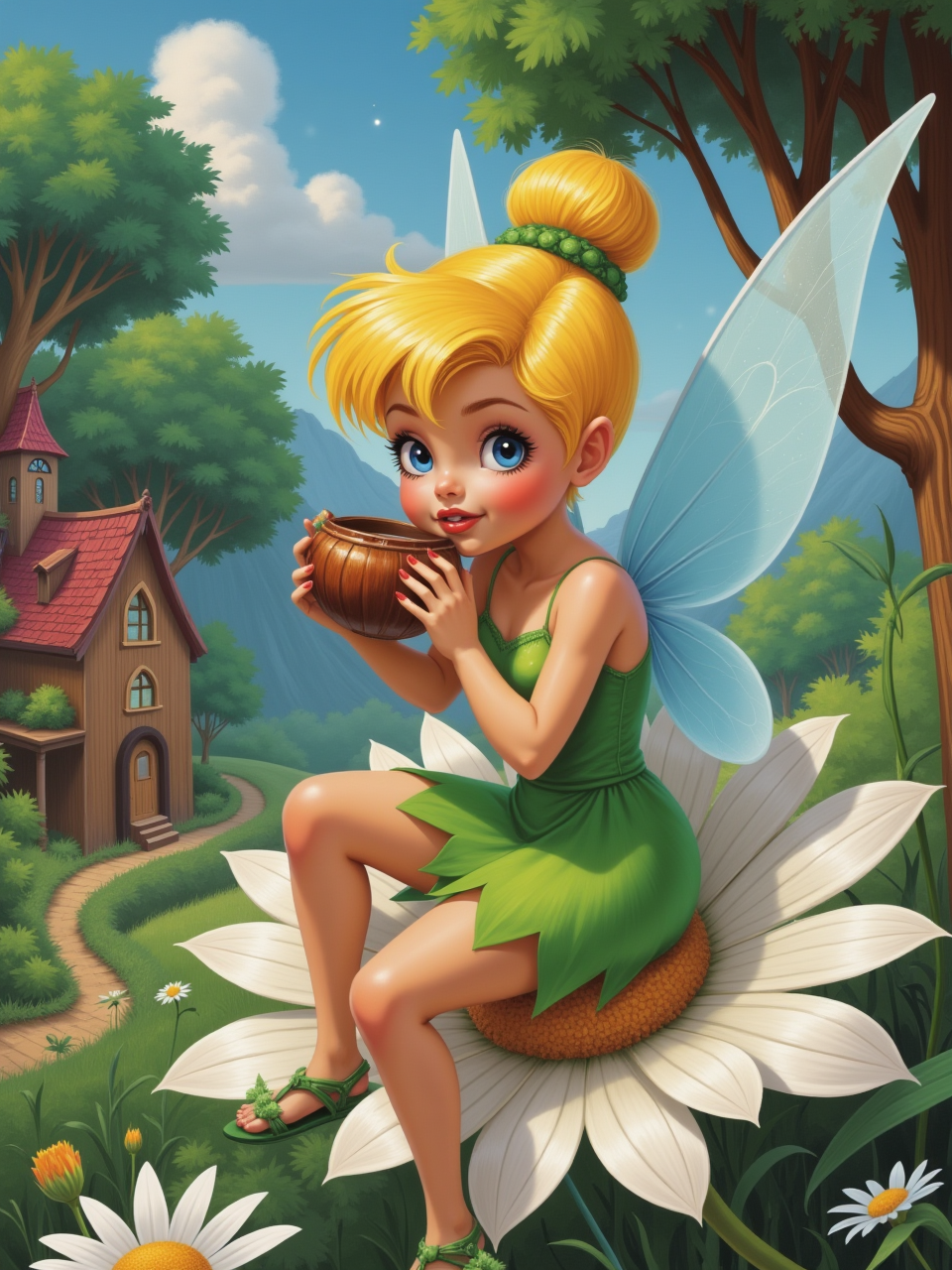 Such a different Tinker Bell - My, Нейронные сети, Art, Neural network art, Flux, Stable diffusion, Walt disney company, Fairy Tinker Bell, Longpost