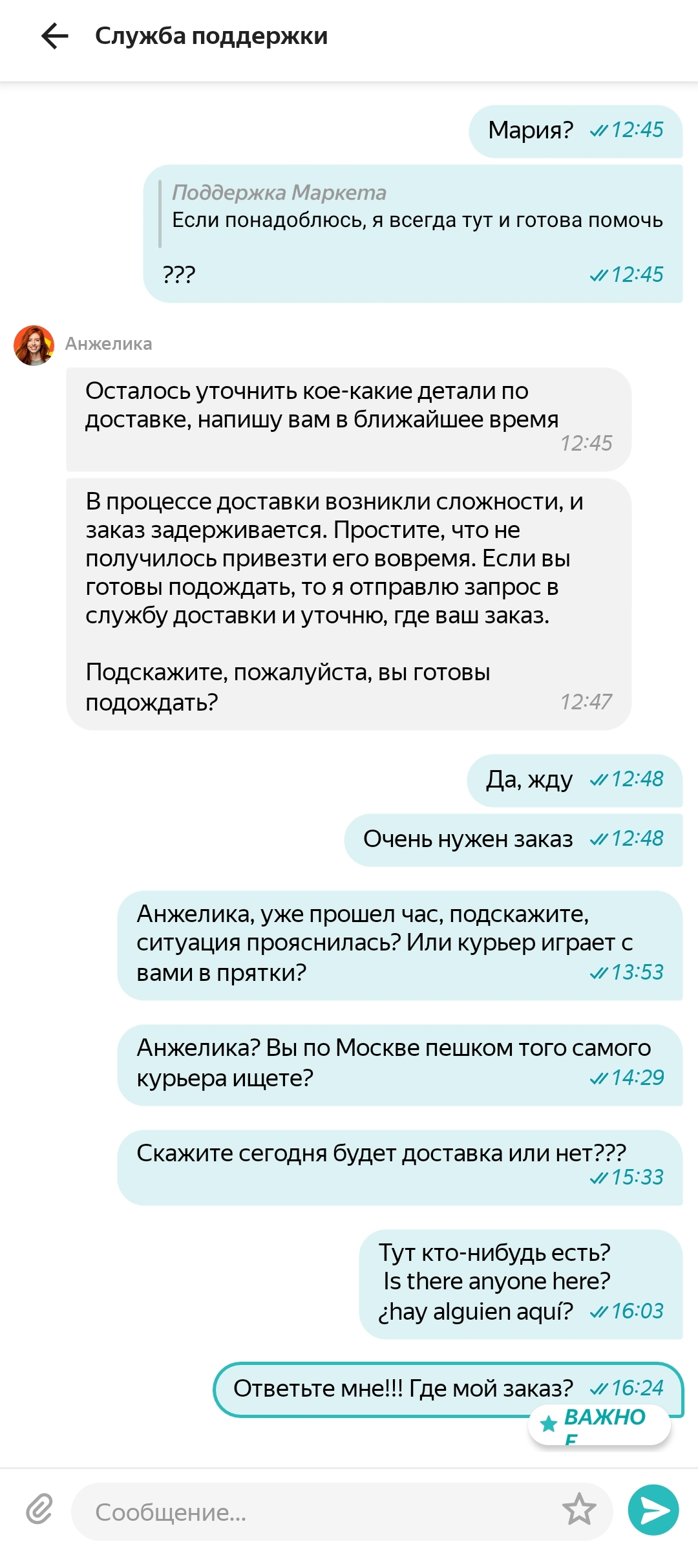 Yandex, what's up? - My, A complaint, Yandex., Yandex Market, Delivery, Support service, Ignore, Longpost