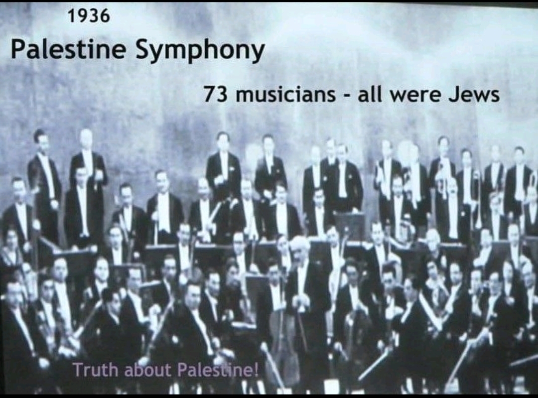 The Truth About Palestine - 1936 - Palestine, Jews, Israel, Symphony Orchestra, Picture with text