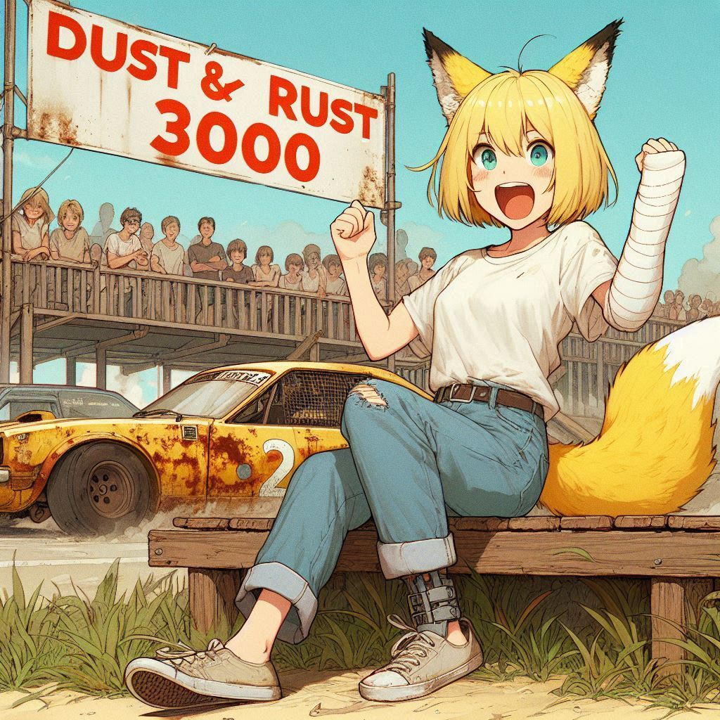 3000 subscribers! - My, Art, Neural network art, Нейронные сети, Girls, Anime art, Anime, Original character, Kitsune, Animal ears, Tail, Ginger & White, Longpost