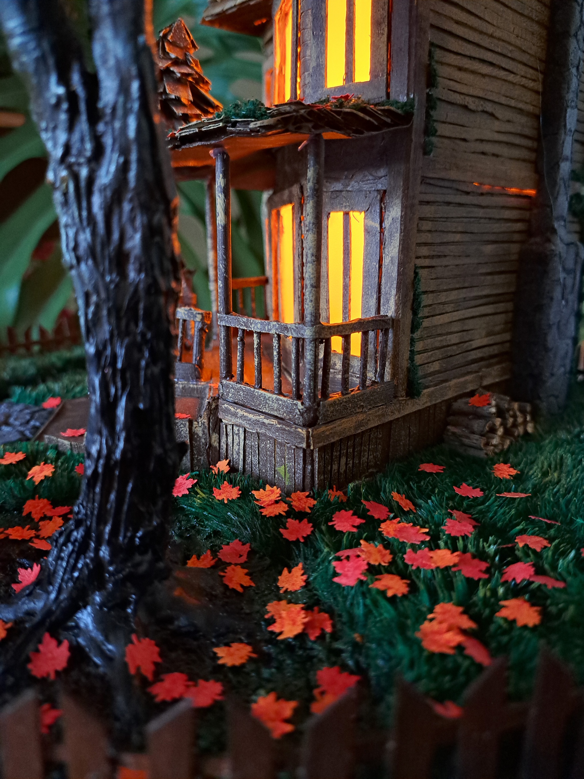 Diorama Old House continuation - My, Diorama, Handmade, With your own hands, Needlework, Needlework with process, Hobby, Creation, Longpost, Autumn, Paints