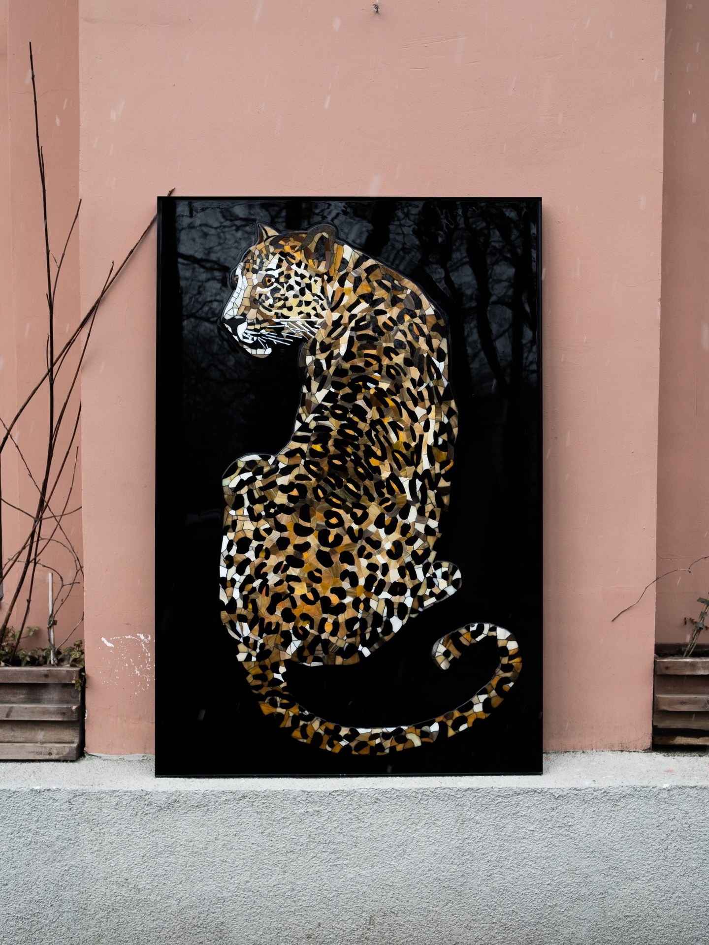 September cats - Mosaic, beauty, Art, Saint Petersburg, Modern Art, cat, Big cats, Pebbles, Glass, Tiger, Leopard, Longpost