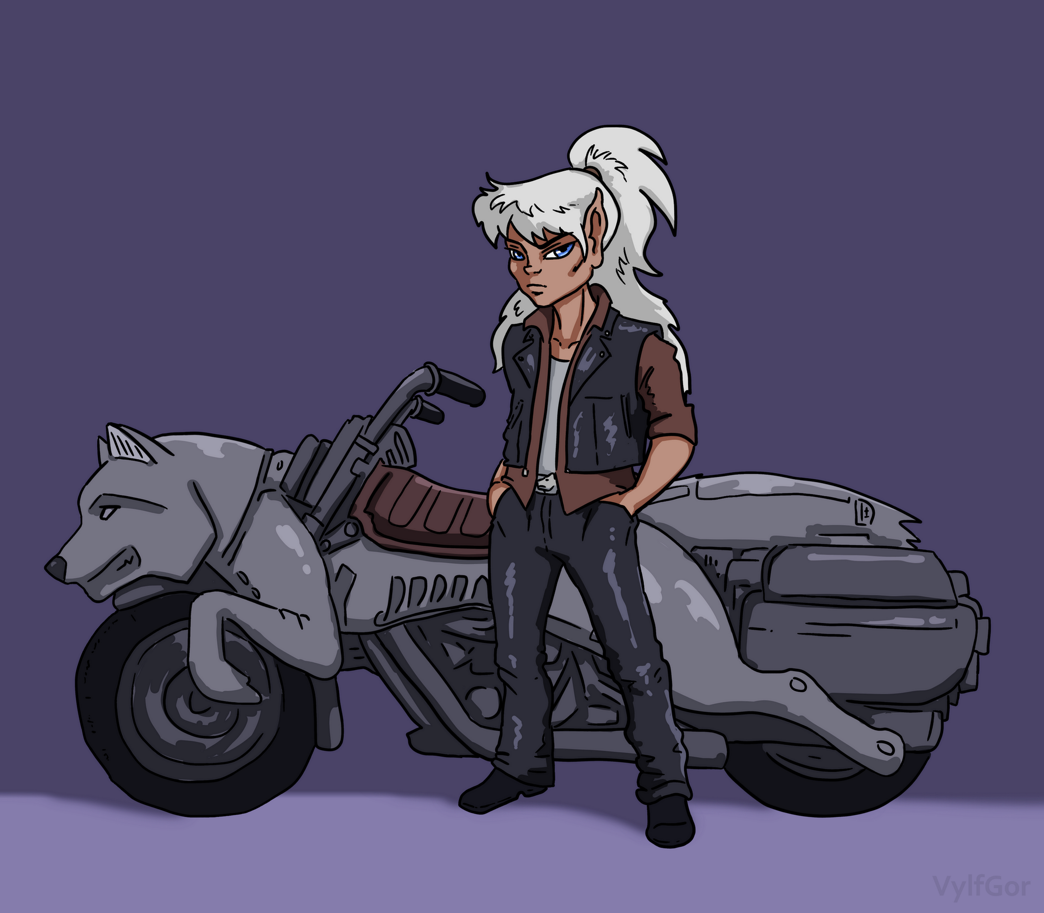 Elf Quest - My, Art, Digital drawing, Characters (edit), Elfquest, Elves, Blue eyes, Fictional characters, Motorcyclists, Sketch, Longpost