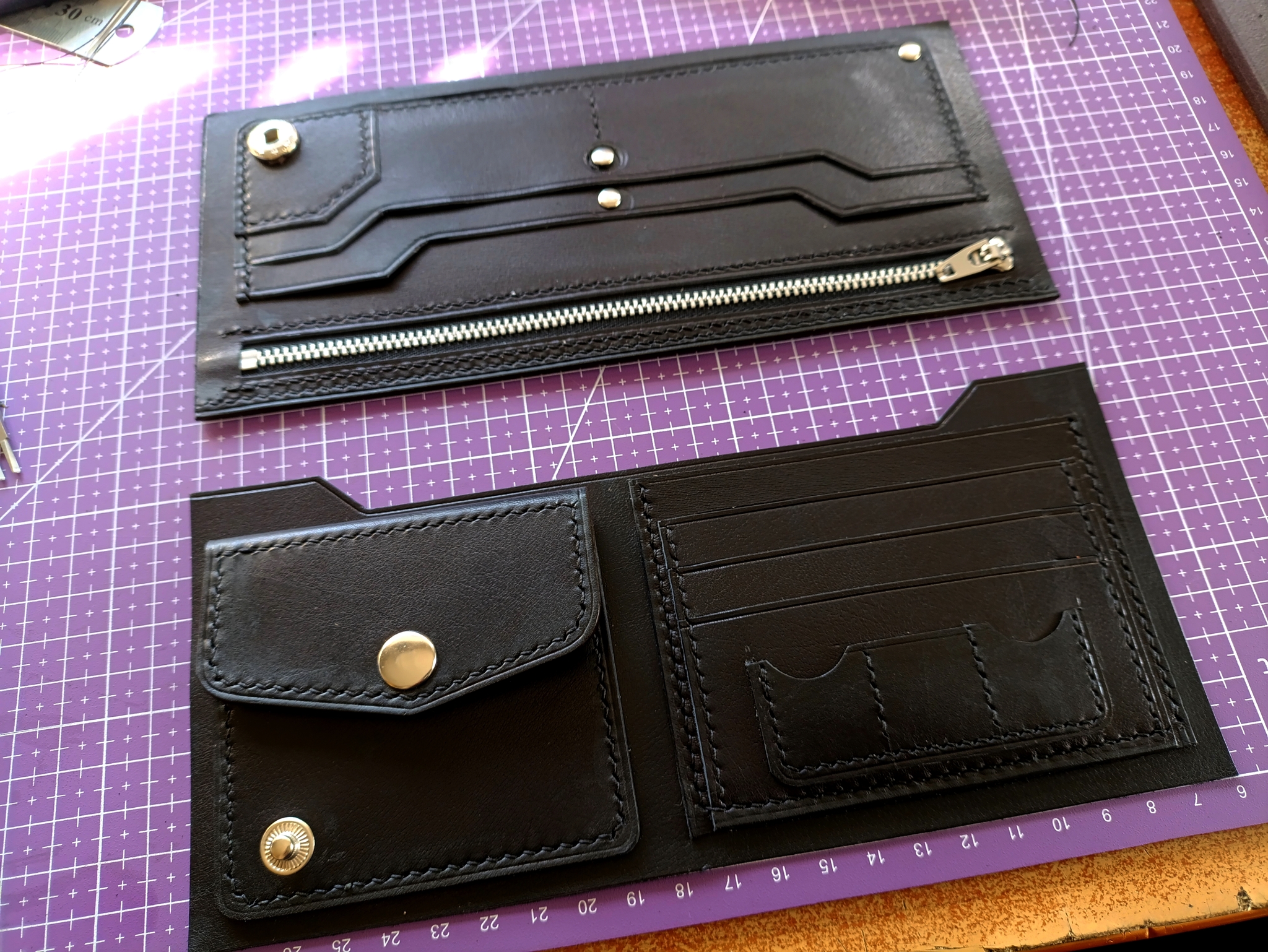 Wallet - longer, travel, shovel... Two - My, Leather products, Purse, Longer, Handmade, Lockeray, Longpost