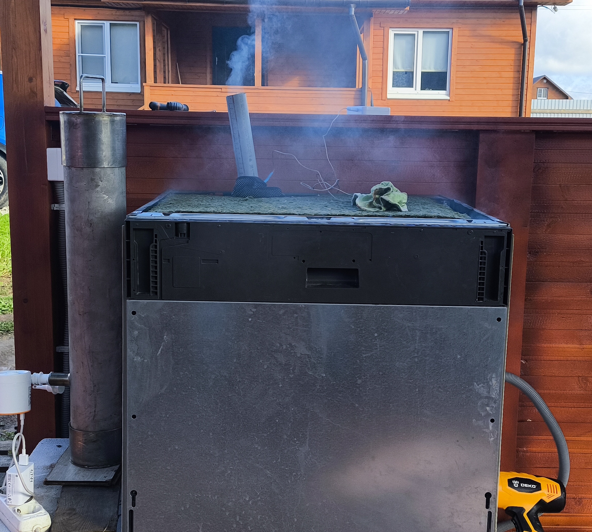 Smokehouse from the dishwasher - My, Meat, Preparation, Hot smoking, Smokehouse, Homemade, Longpost