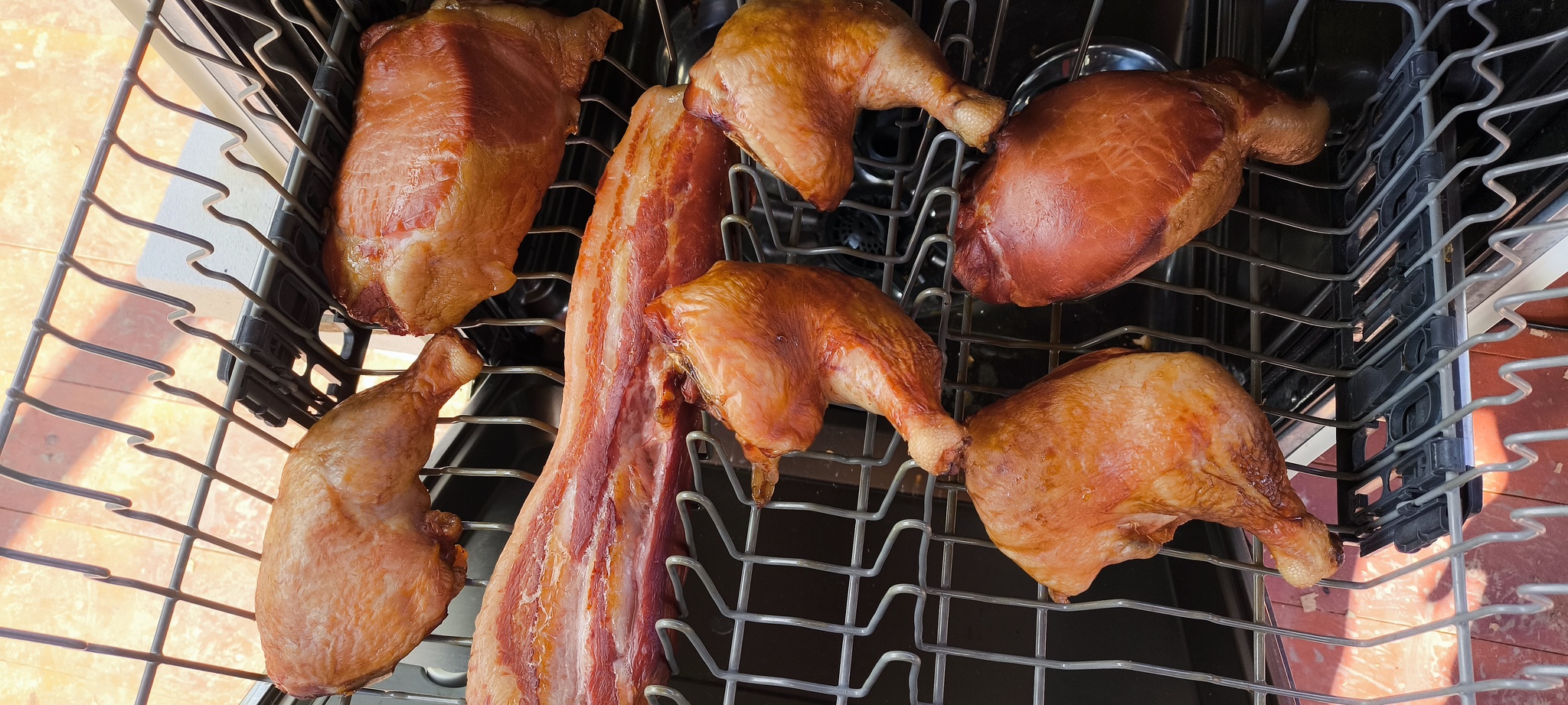 Smokehouse from the dishwasher - My, Meat, Preparation, Hot smoking, Smokehouse, Homemade, Longpost