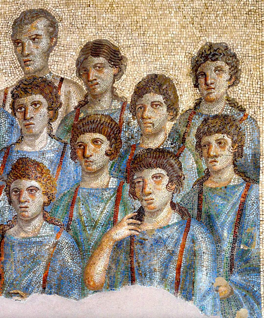 Female choir from an ancient mosaic - Antiquity, Ancient Rome, The Roman Empire, Music, Chorus, Mosaic, Archeology, Church, Singing, Longpost