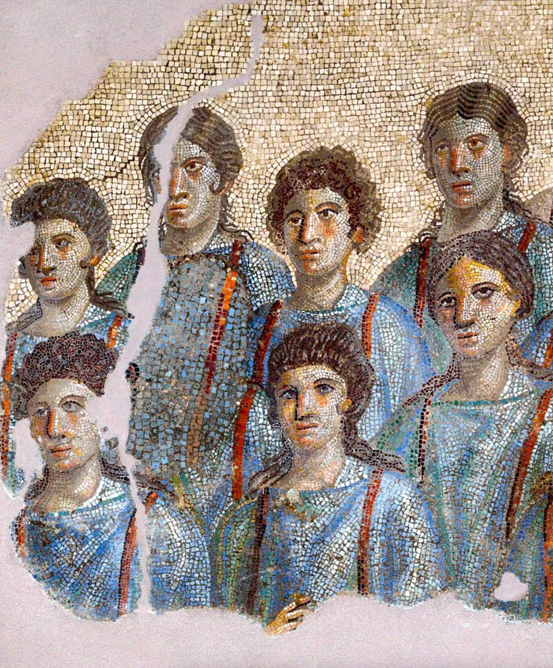 Female choir from an ancient mosaic - Antiquity, Ancient Rome, The Roman Empire, Music, Chorus, Mosaic, Archeology, Church, Singing, Longpost