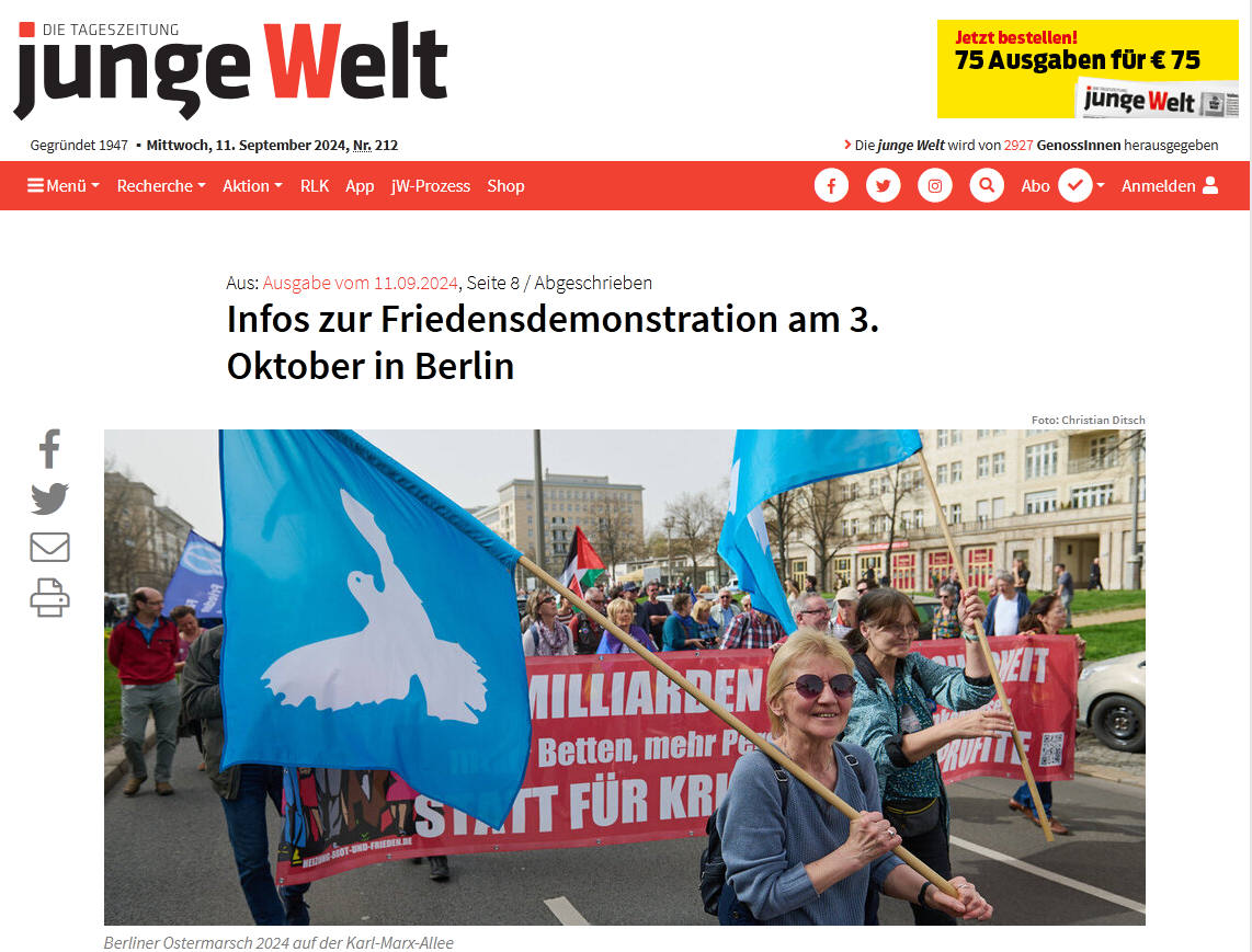 Information about the peace demonstration on October 3 in Berlin - Politics, Germany, Berlin, Demonstration, Special operation, Sarah Wagenknecht, NATO, Longpost