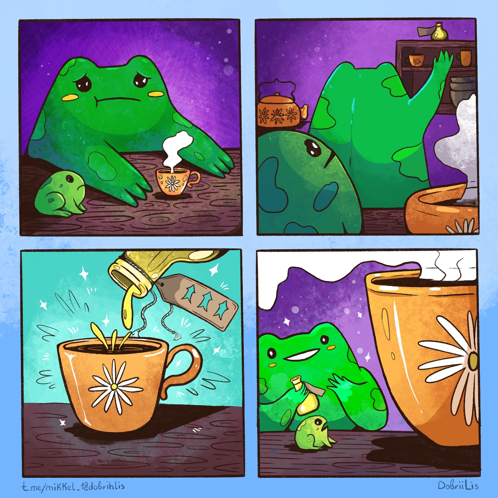 Don't leave potions unattended... - My, Comics, Art, Frogs, Author's comic, Wednesday, It Is Wednesday My Dudes