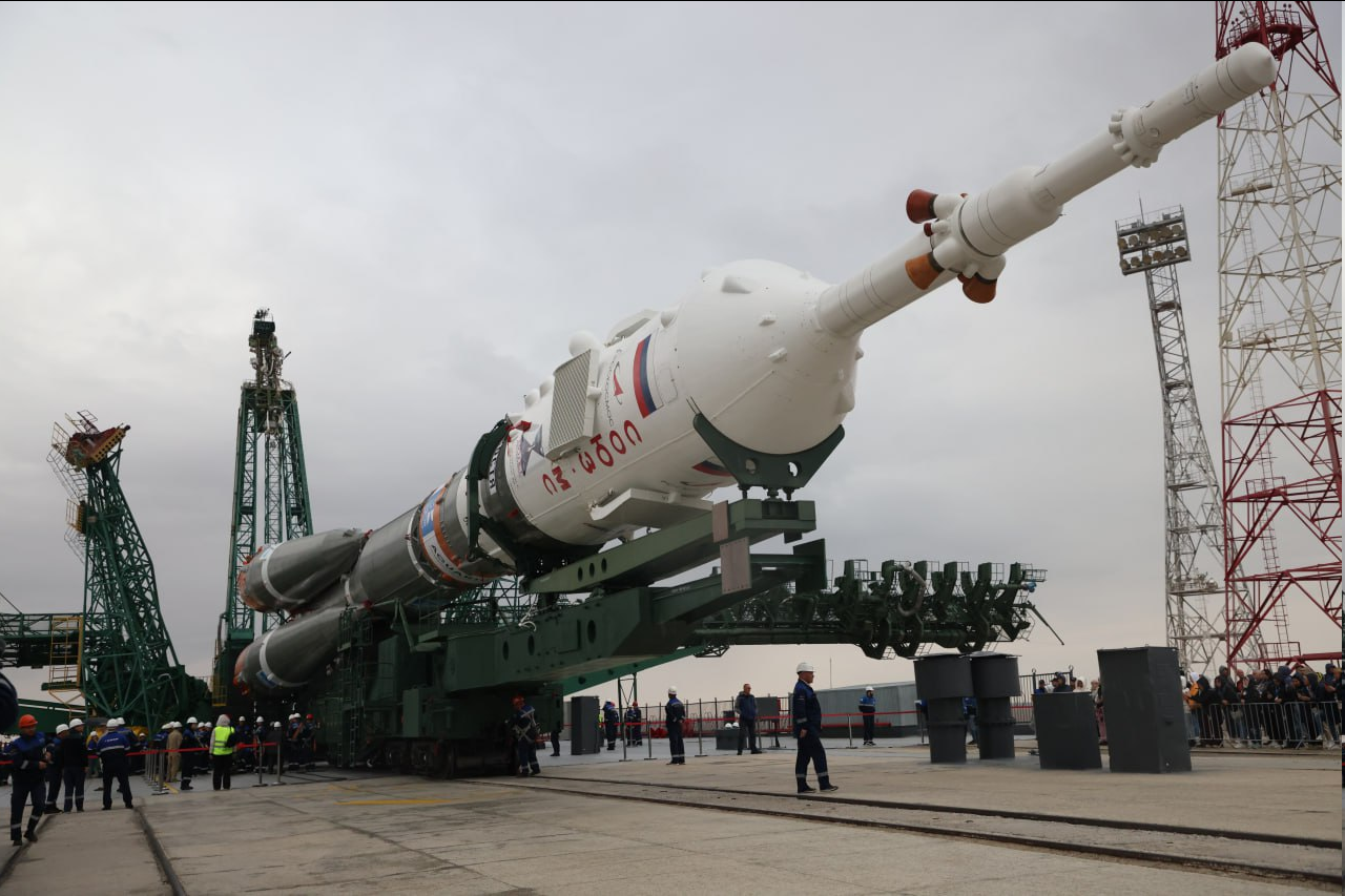 Launch of the Soyuz-2.1a launch vehicle with the Soyuz MS-26 manned spacecraft - Rocket launch, Cosmonautics, Roscosmos, Video, Soundless, Vertical video, Telegram (link), VKontakte (link), YouTube (link), Longpost