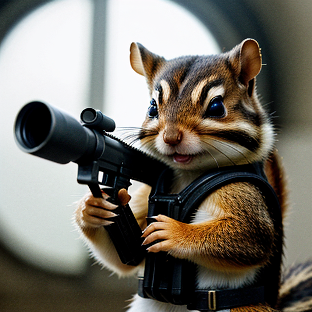 FIGHTING CHIPMUNDS - My, Neural network art, Art, 3D, Chipmunk, Animals, Humor, Satire, Joke, Artificial Intelligence, Parody, Koala, Weapon, Rodents, Нейронные сети, Longpost