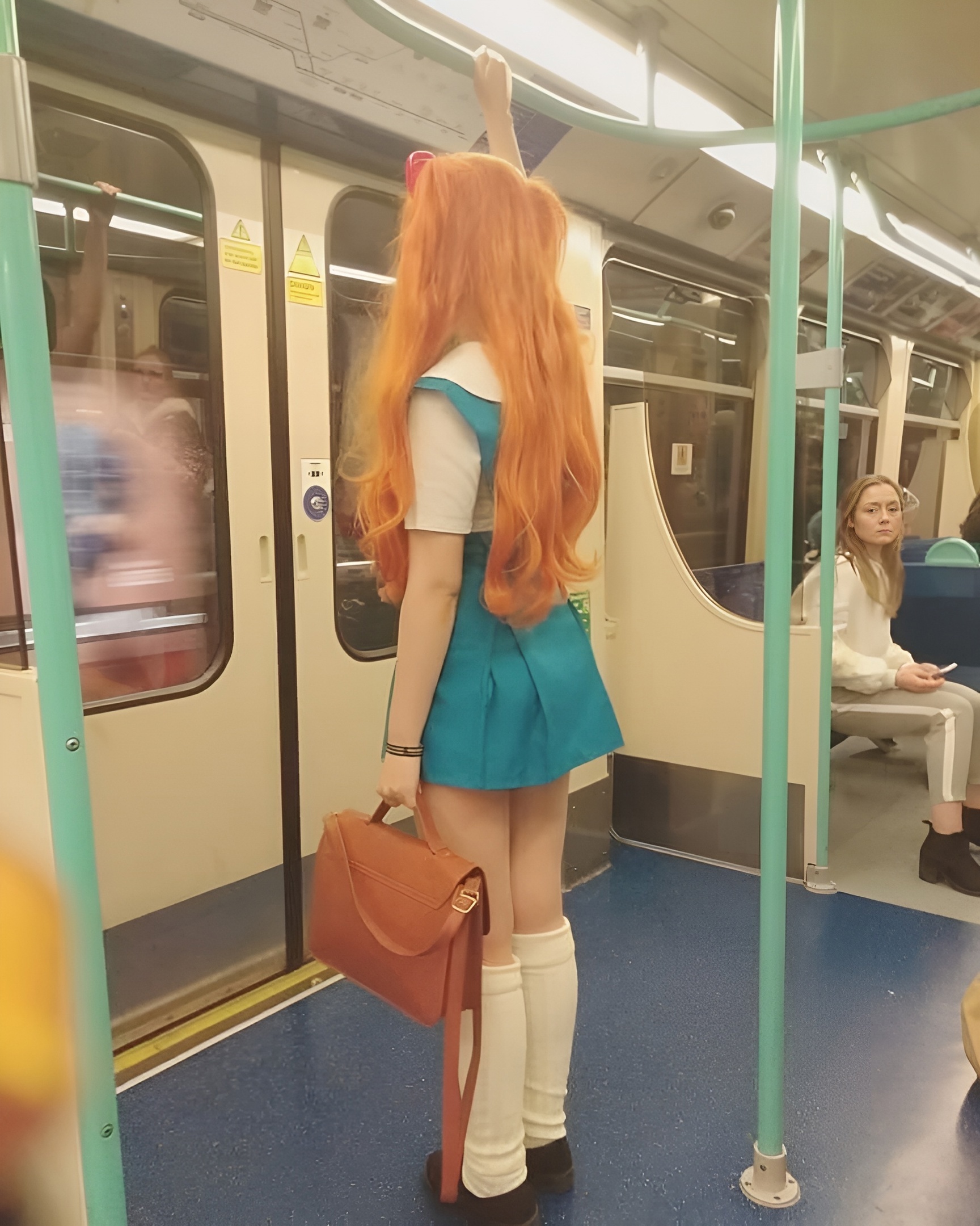 You met Asuka in the subway. What should you do? - Anime, Cosplay, Asuka langley, Evangelion